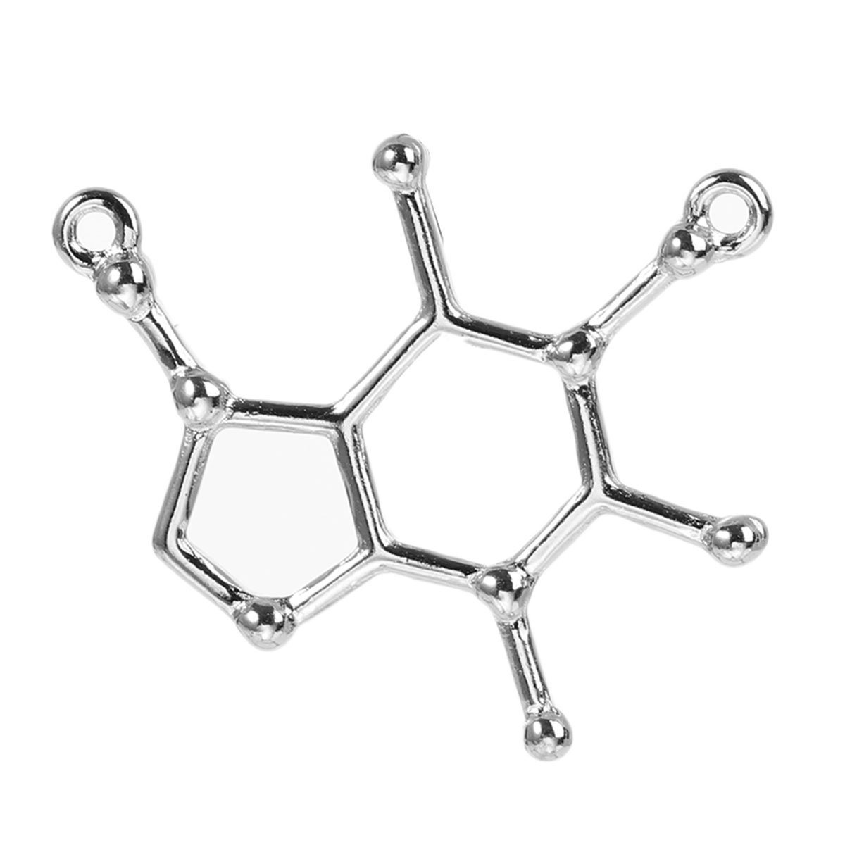 Julz Beads Silver,Coffee Caffeine Molecule Coffee Charms Chemistry Antique Silver Tone 27Mm J77392h Size 5