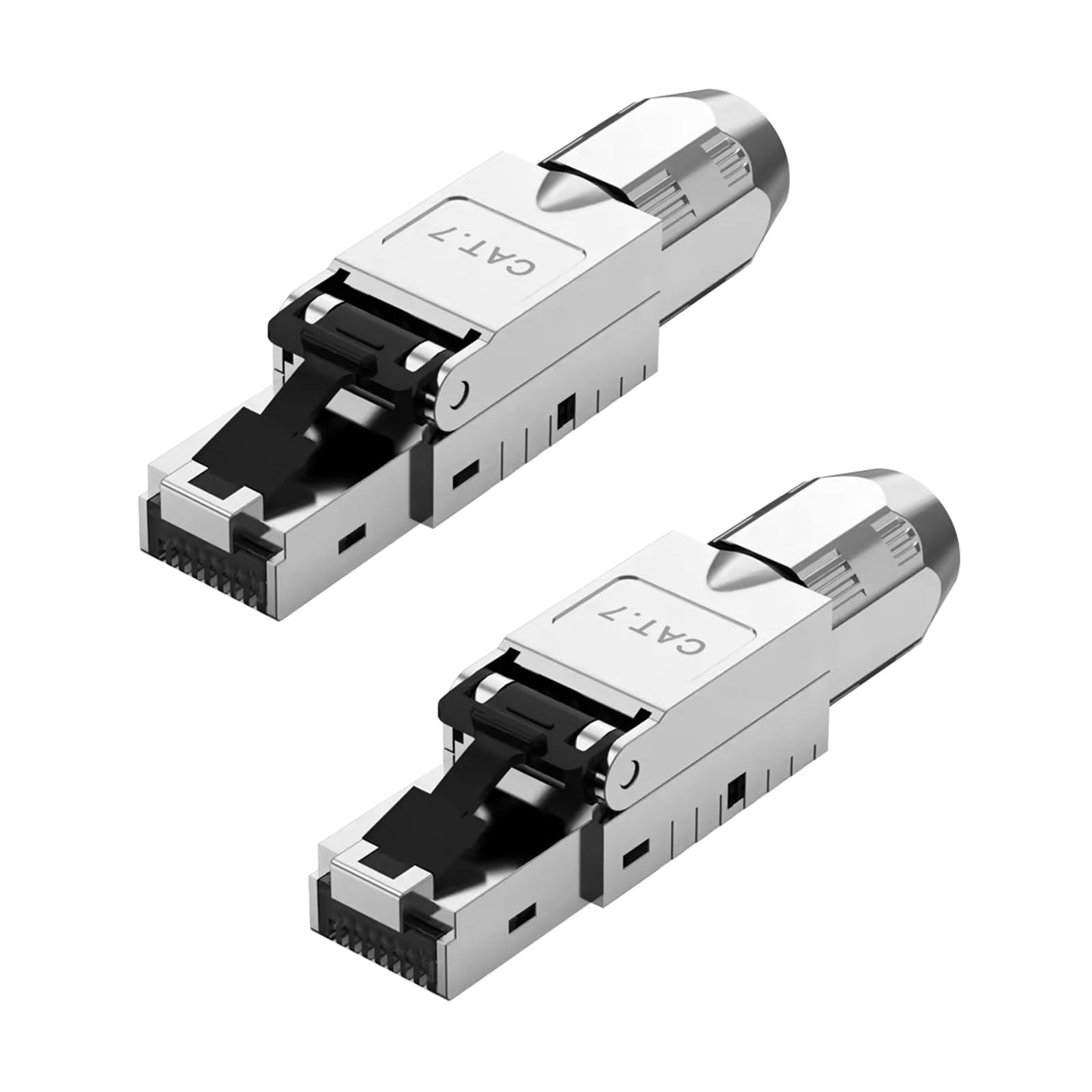 ZHITING 12 x CAT 7 RJ45-stekker netwerkstekker voor stijve LAN-kabel, installatiekabel, ethernet, LAN-stekker, cat 7 zonder gereedschap LSA, volledig afgeschermd STP, 10 Gbit/s, AWG 22-24