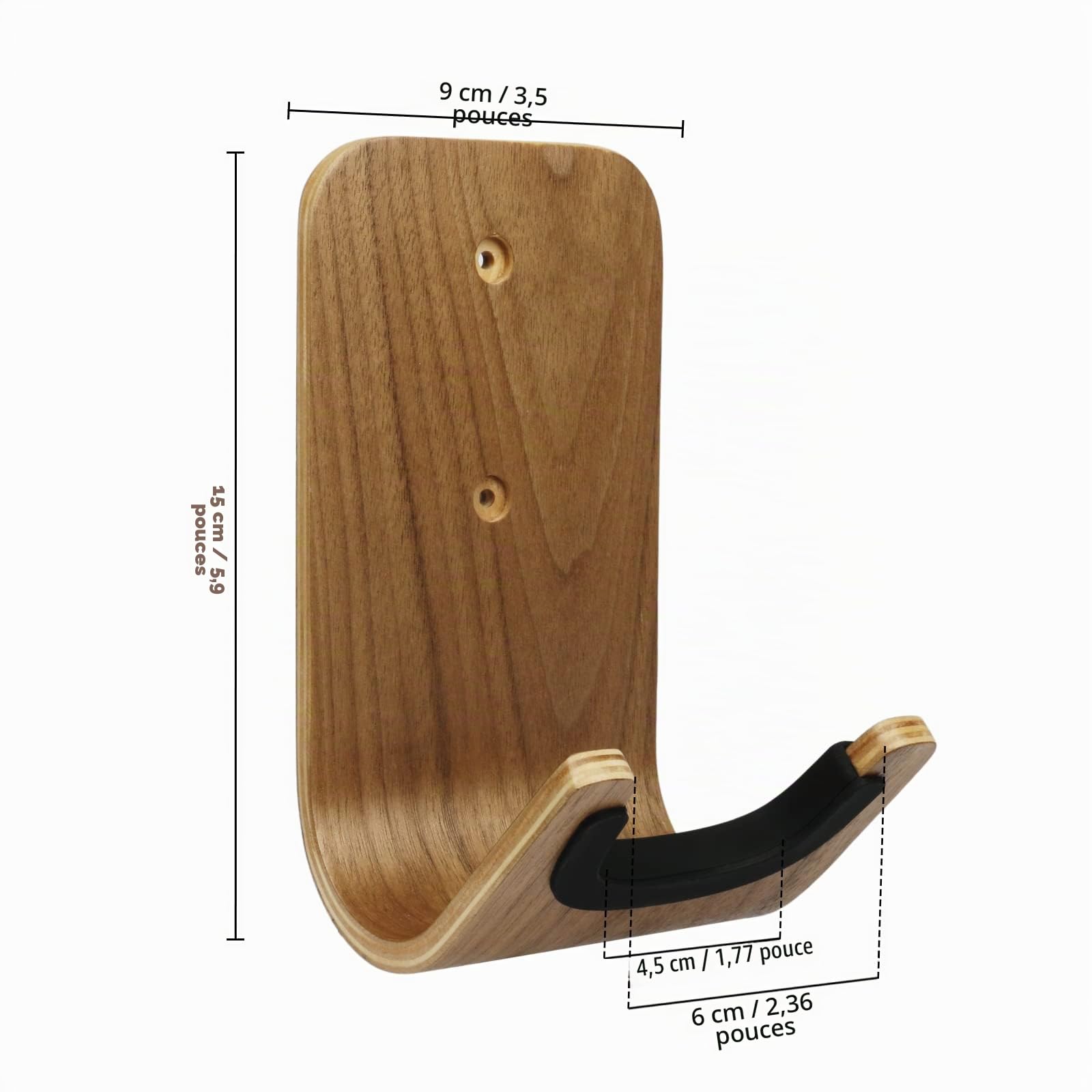 Support Mural pour Guitare, Support de Crochet de Guitare en Bois avec Vis et Adhésif pour Ukulélé, Basse, Guitare Acoustique et électrique,Guitare