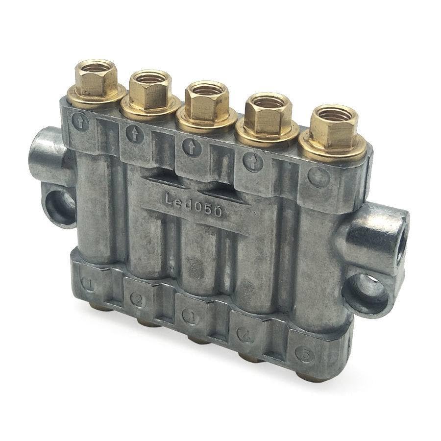 Air Pneumatic Aluminium Adjustable 5 Ways Volumetric Oil Distributor Injector Manifold Block