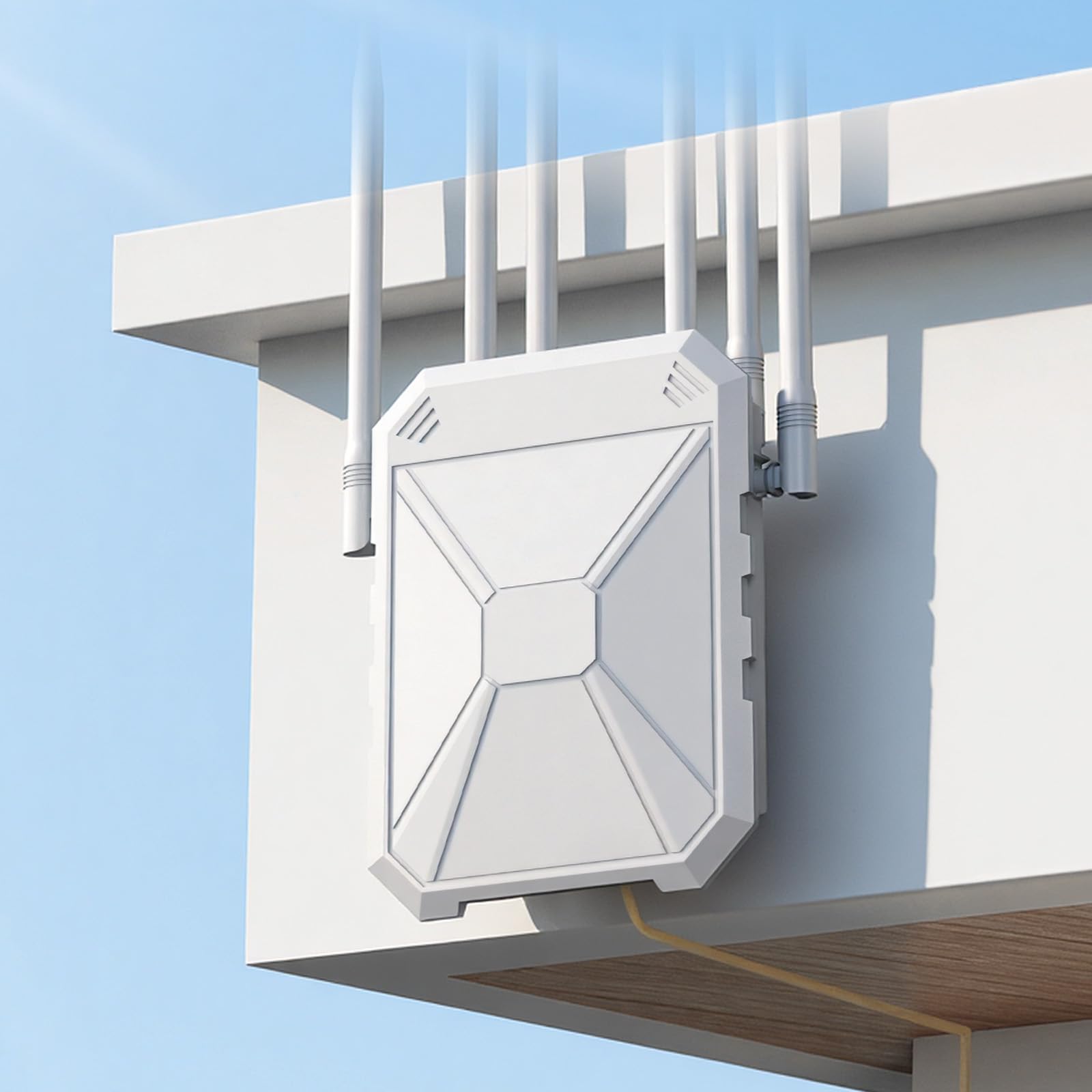 Photo 1 of AX1800 Outdoor WiFi 6 Extender, Long Range Outdoor WiFi Extender Signal Booster, IP67 Weatherproof Outdoor Wireless Access Point with PoE, Gigabit Ports for Garage, Farm, Yard, RV, Starlink