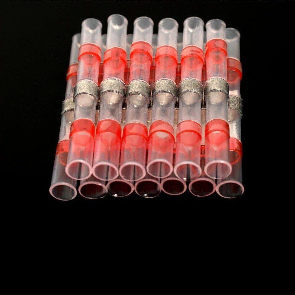 50 Pcs of Red Solder Seal Sleeve Heat Shrink Butt Wire Connectors Terminals