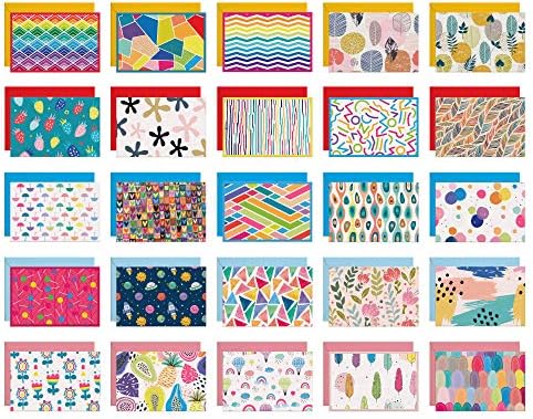 Dessie 50 Different Blank Cards With Envelopes - 4x6 Inch Blank Greeting Cards w/Colored Envelopes & Gold Seals. Colorful Designs - No Repetition. All Occasion Note Cards with Envelopes Set
