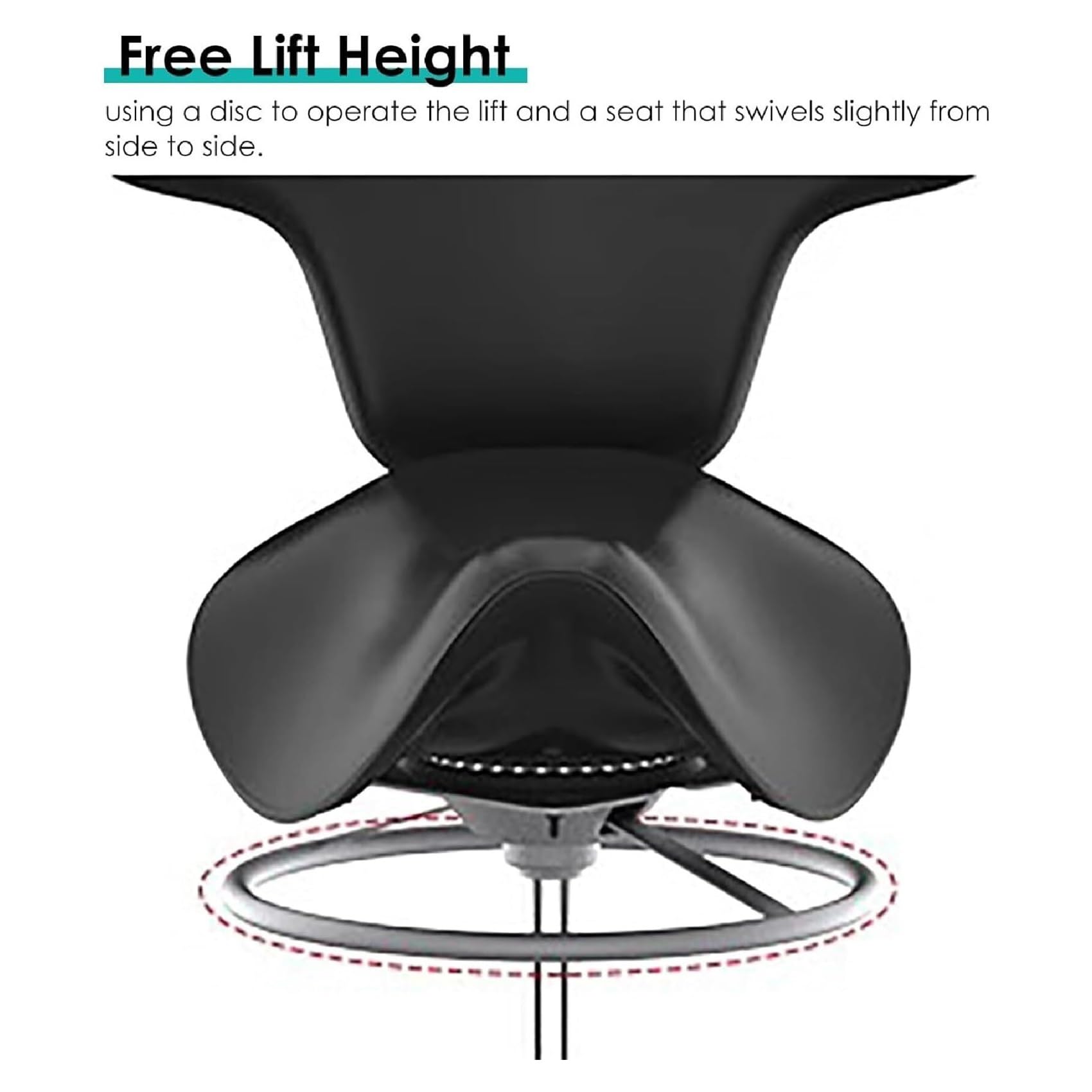 Silla de Montar Dental con Respaldo, Asiento rodante de Altura Ajustable, Mantiene la Postura erguida, Silla de Montar para Bares, Trabajo y Dibujo técnico (Negra).