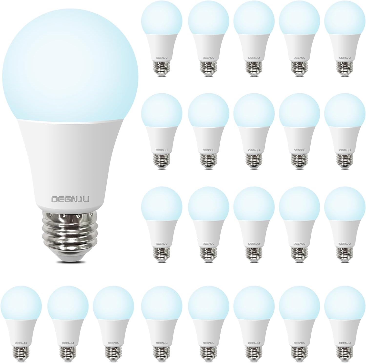 LED Light Bulbs, 100 Watt Equivalent LED Bulbs A19, 5000K Daylight, E26 Standard Base, 1500 Lumens, Non-Dimmable, 13W Bright White E26 Bulbs for Bedroom Home Office, 24 Pack