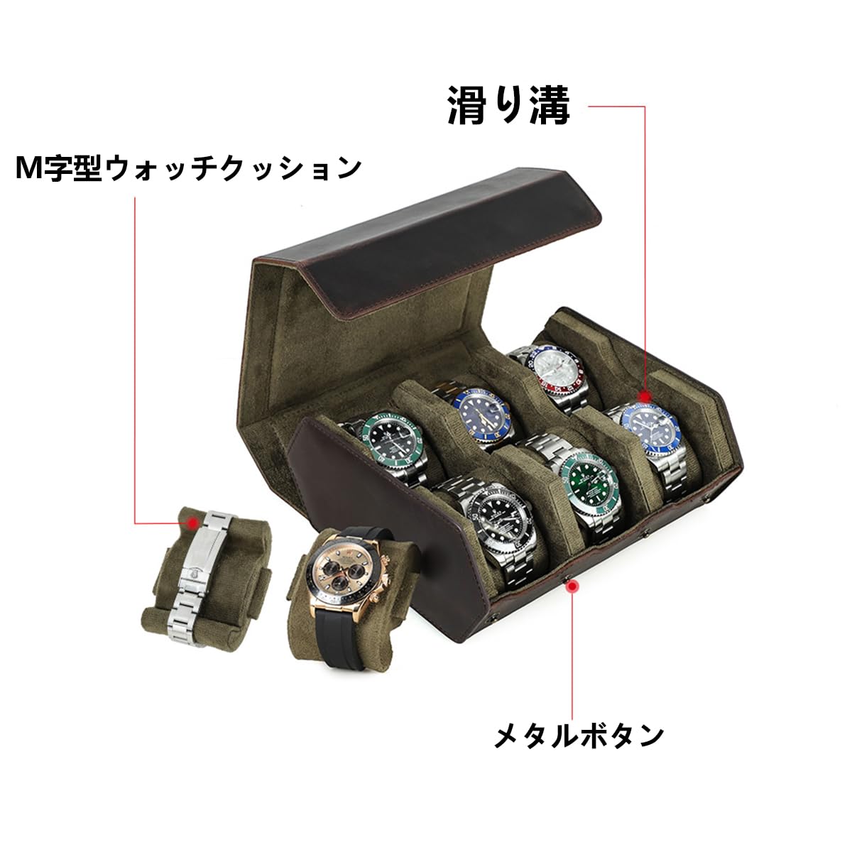 Amazon.co.jp: Contact's family 腕時計ロール 6 本用 六角型レトロ