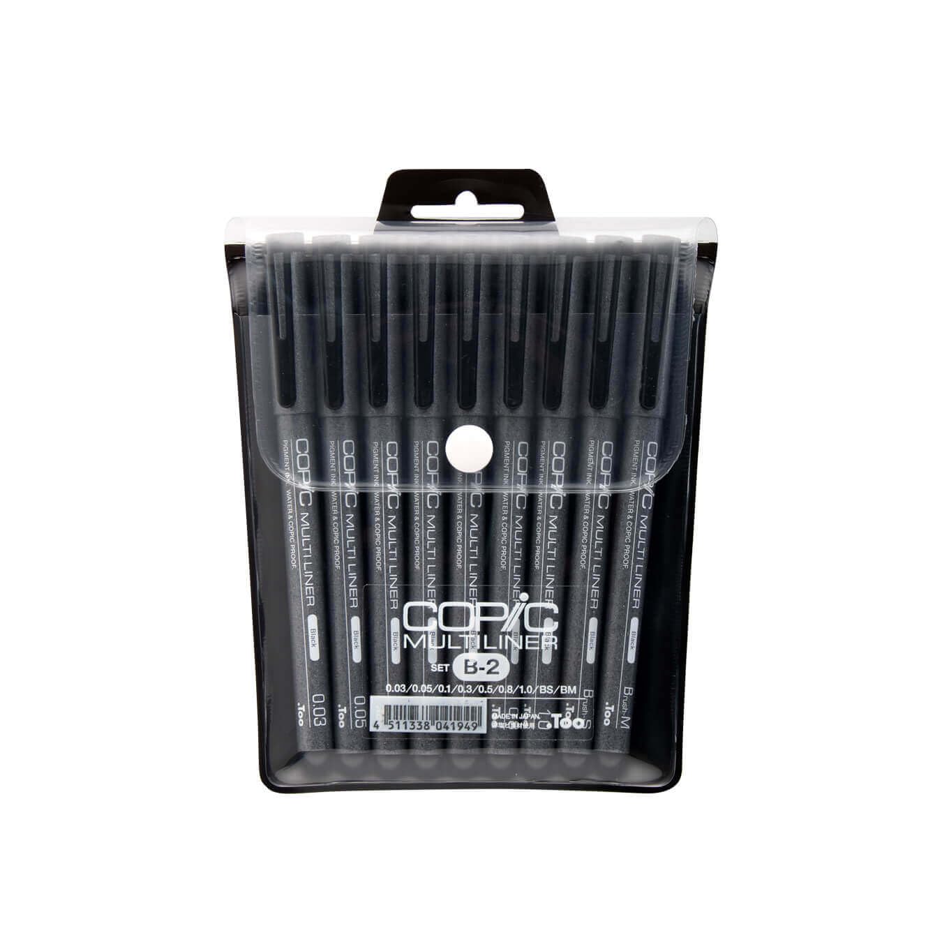 Copic Markers 9-Piece Multiliner Inking Pen Set B-2, Black (MLB2)