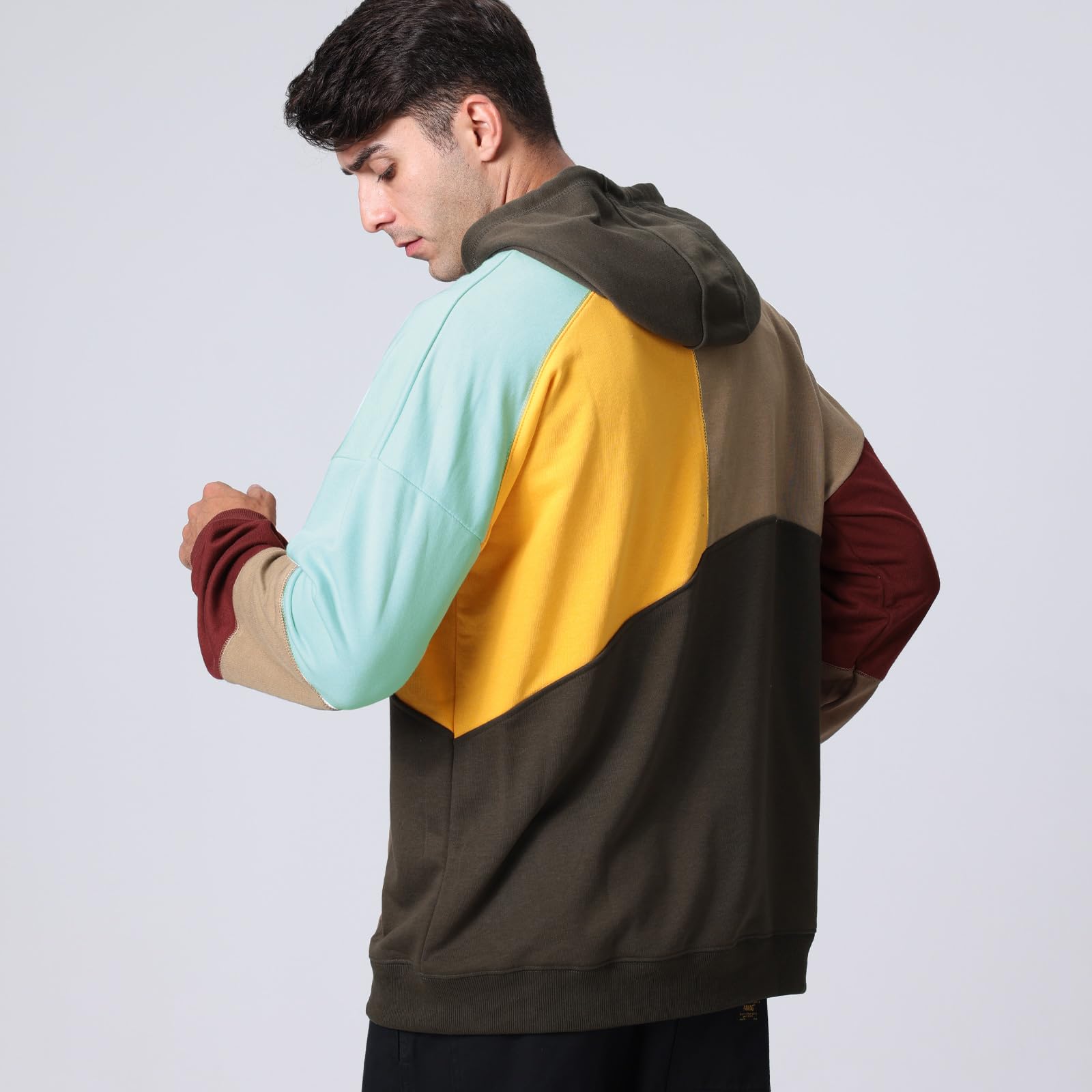 Felpa Uomo con Cappuccio Stampa di Lettere Hoodie Hip Hop a Maniche Lunghe Sweatshirt Pullover Uomo Autunno Inverno