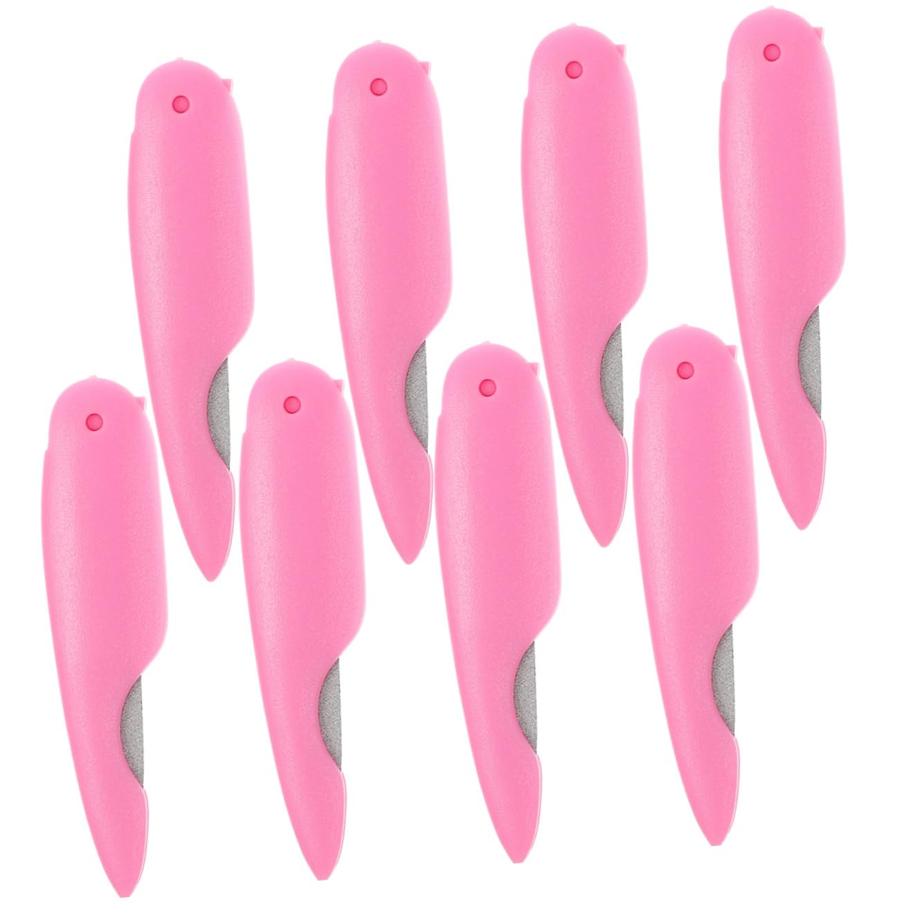Set 8 Lime Unghie Pieghevoli Rosa Abs Metallo per Manicure | Uso Salone e Casa, Levigatura e Rifinitura Superfici, Formato Mini Facile da Usare