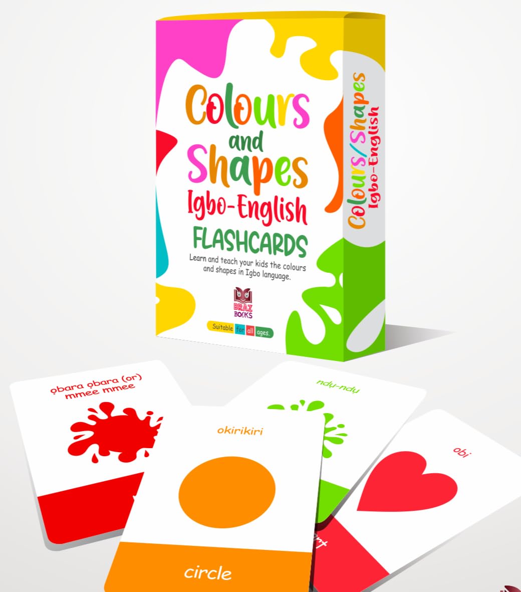 Igbo-English Colours and Shapes Flashcards, Educational Language Learning Cards, Bilingual Teaching Resource, Language Teaching Aid, Cultural Learning, Learn Colours and Shapes in Igbo & English