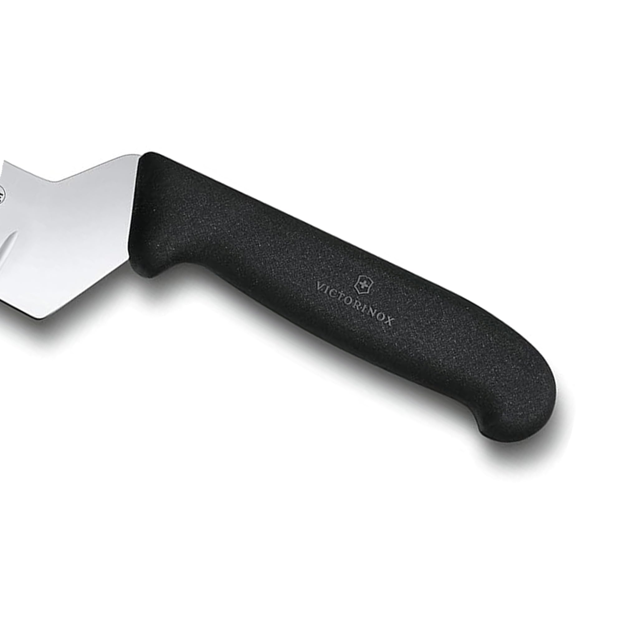 Victorinox Butter- und Weichkäsemesser, Extra Scharfe Klinge, Kullenschliff, 21 cm, Robuster Kunststoffgriff, Rostfreier Stahl, schwarz