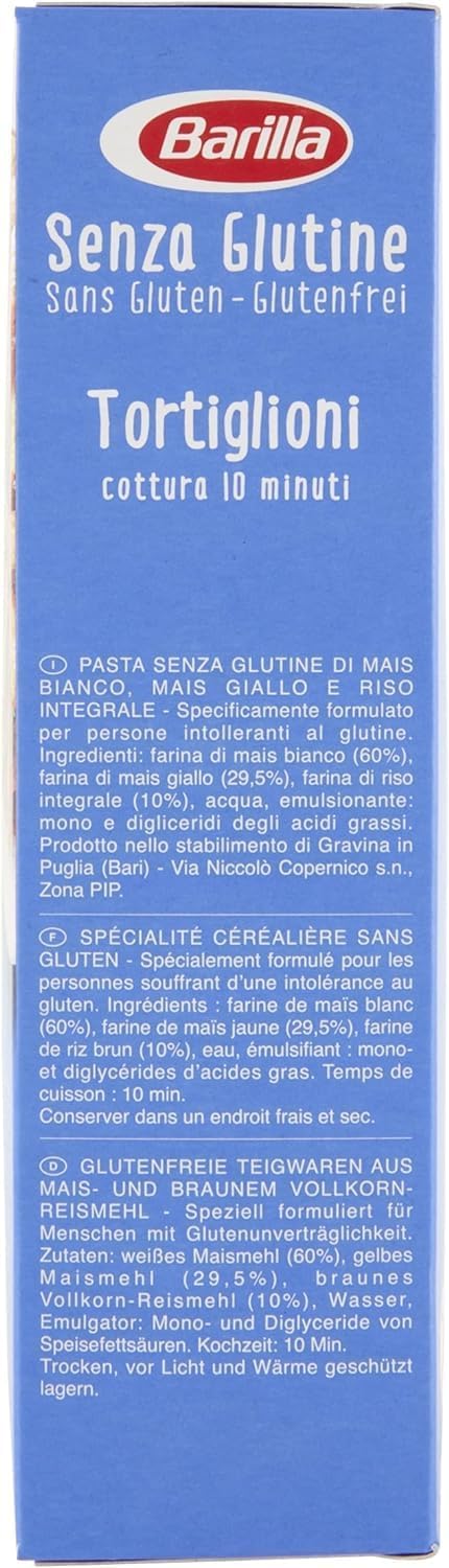 Italian Gourmet Bundle Barilla 20 x 400 g Pâtes Sans Gluten Type Tortiglioni, Pâtes Maïs et Riz, Format Économique 8 kg, Pâtes Italiennes Sans Blé, Idéal Régime Sans Gluten + Italian Gourmet Polpa