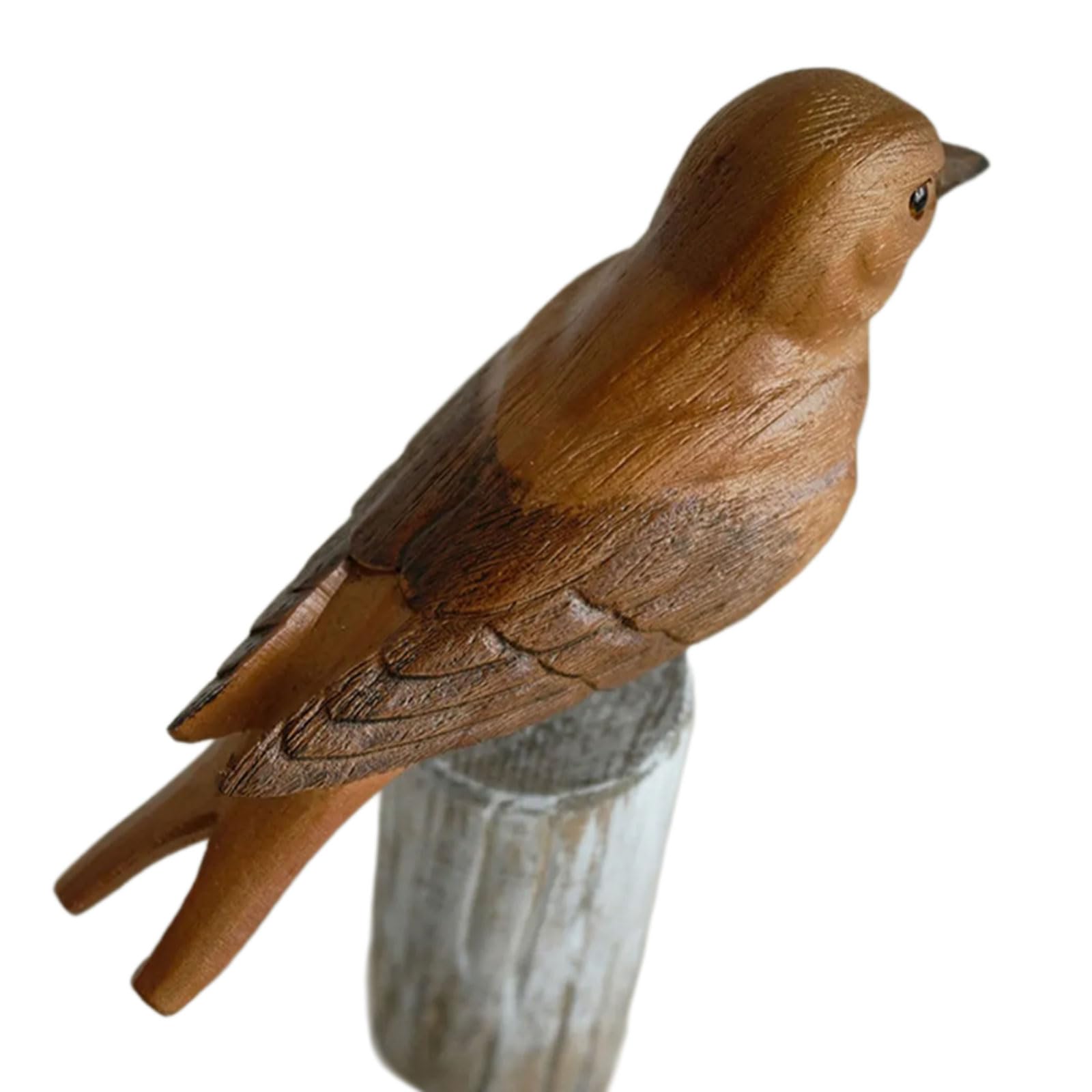 alloneslife Coastal Theme Wooden Bird Figurine Elegant Mediterranean Styles Miniature Bird Statue Collectible Ornament for Home Decors Decorative Wooden Present