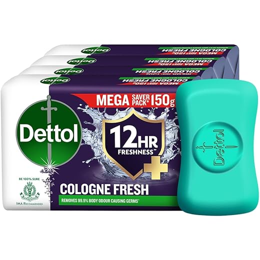 Dettol Fresh Bar 600g Pack - 12hr Freshness 150g