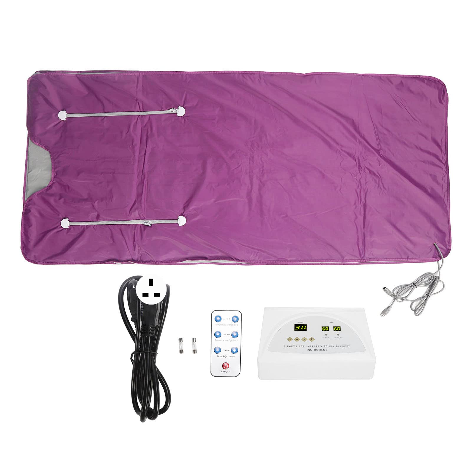 ZJchao Sauna Blanket, Infrasauna Infrared Sauna Blanket, Portable Far Infrared Detox Sauna Blanket, for Detoxification and Physiotherapy (UK 220V)