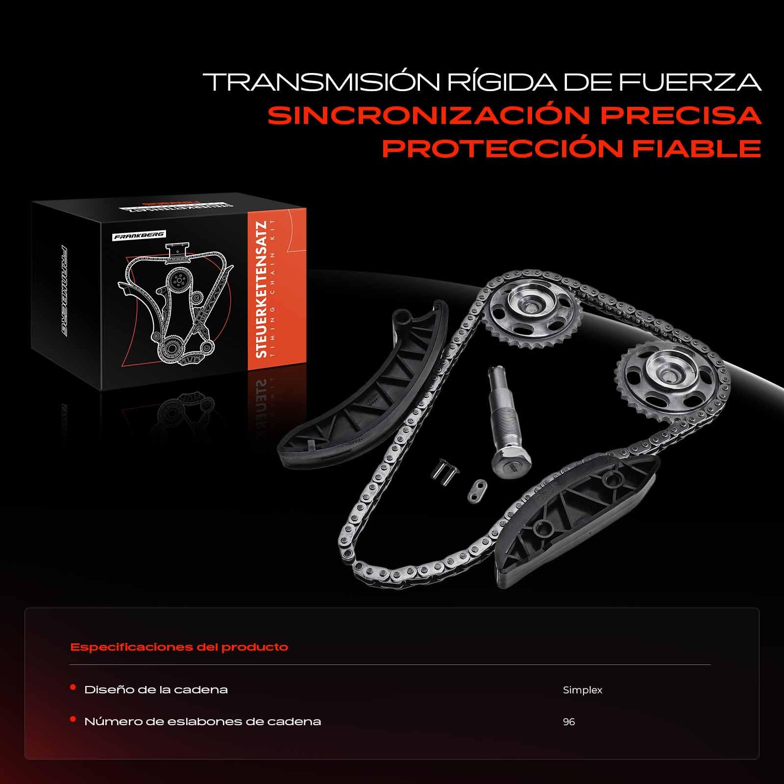 Frankberg Kit de cadena de distribución A6510520000 | Compatible con: Autobús Vito W639, Viano W639, Clase S V222 W222 X222, GLC X253, Sprinter 35-T Caja B906, Clase M W166