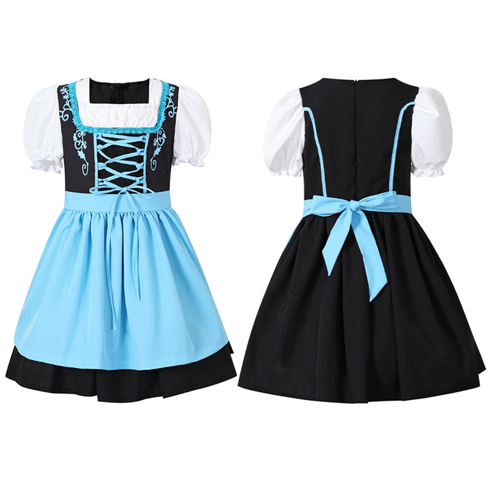 Oktoberfest Dirndl Damen Outfit - Trachtenkleid Mit Schürze In Großen Größen, 2-teilig