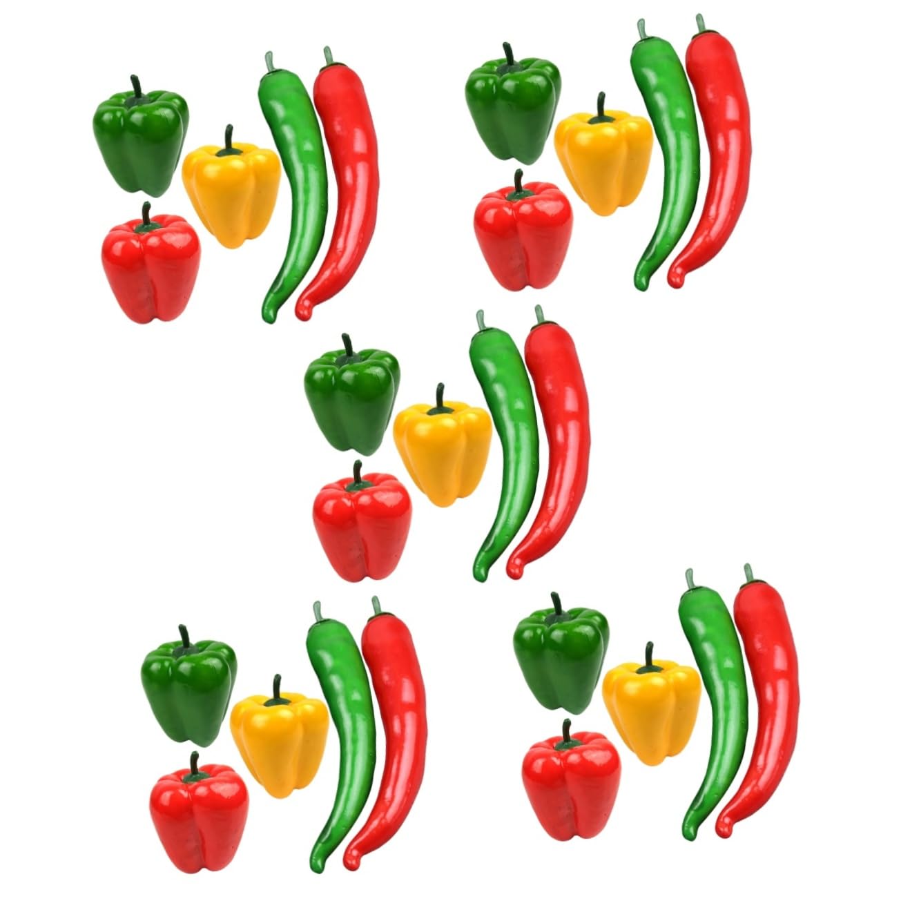 Amosfun 25 Pezzi Simulazione Peperone Modello Verdure Peperoncino Artificiale Fornitura Vetrina Decorazioni Per Il Negozio Chic Prop Schiume Peperoncino Falso Peperoncino