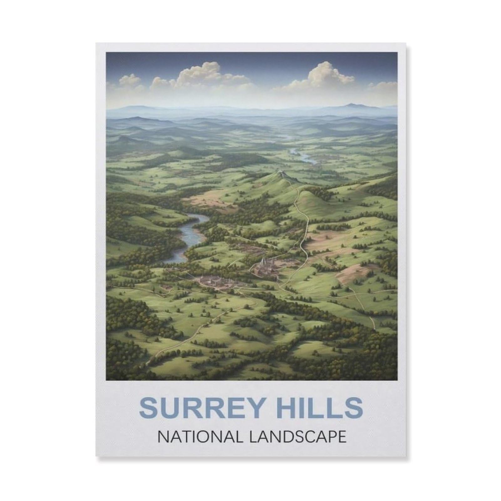 Panneau en métal Surrey Hills : plaque vintage décorative 30x40 cm pour mur de bar ou café