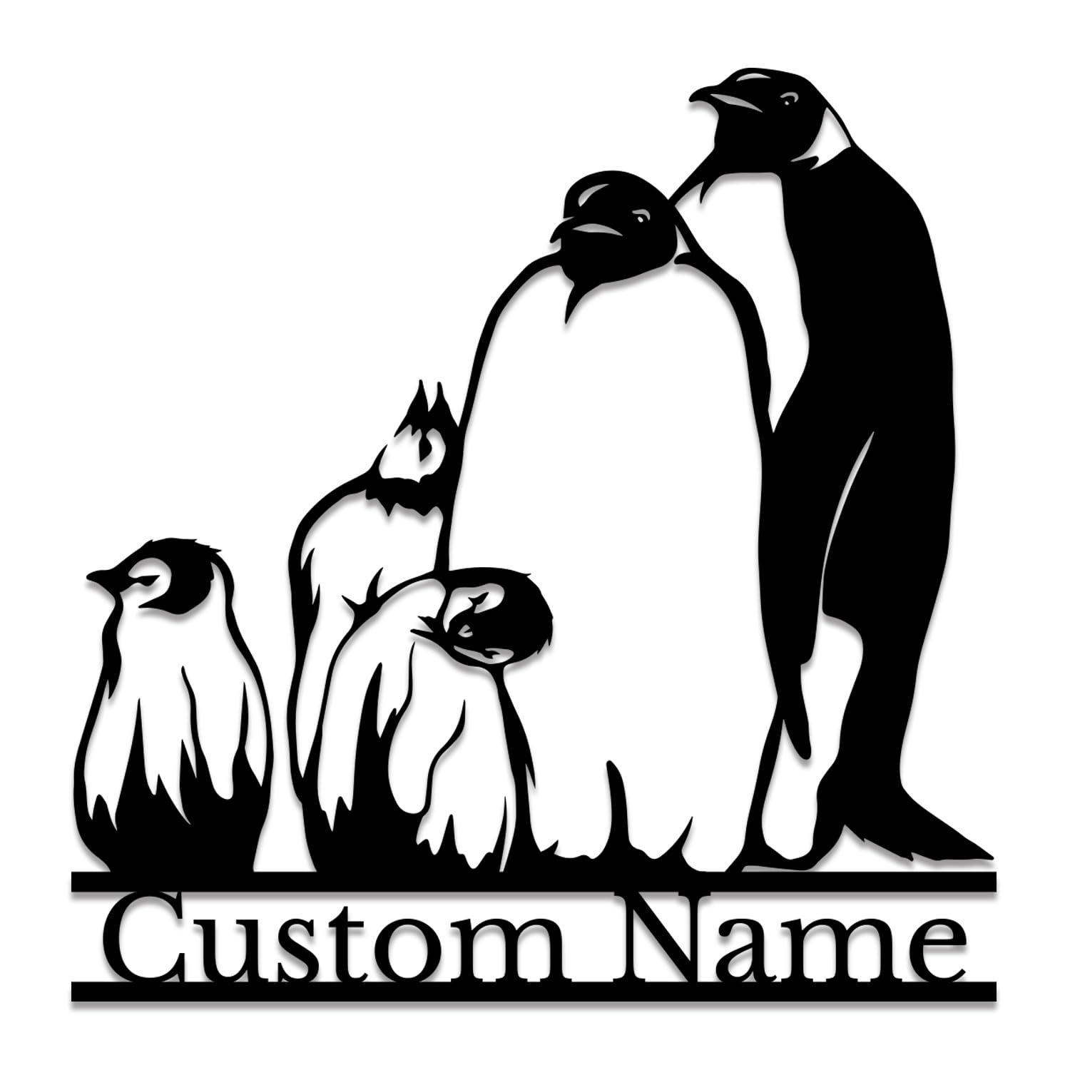 Senyer Penguin D Personalized Custom Penguin Metal Wall Art, Custom Metal Penguin Sign, Personalized Penguin Name Sign, Whimsical Penguin Wall Art, Penguin Lovers Gift (Penguin D)