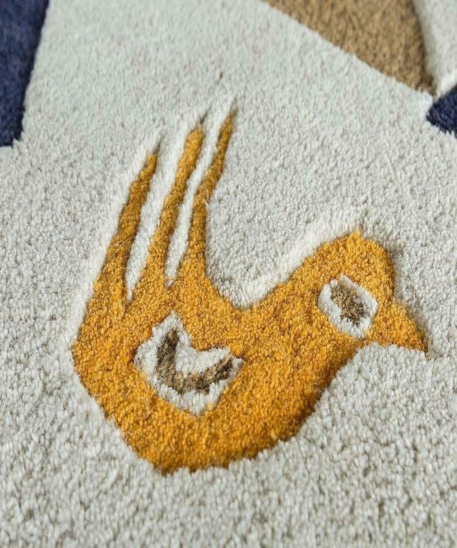 Image of Embossed Handmade GH Wool Thick Geometrical Carpet is a Stylish and Practical Addition to Any Living Room 8X10