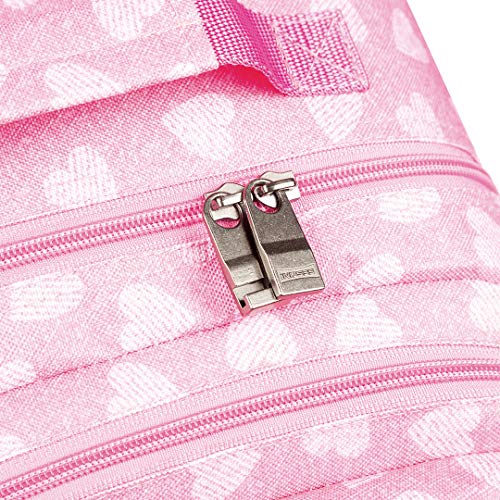 Mochila De Costas Feminina College Corações Rosa Sestini