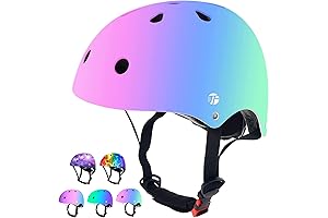 Colorful Gradient Skateboard Helmet for Girls Ages 3 and Up