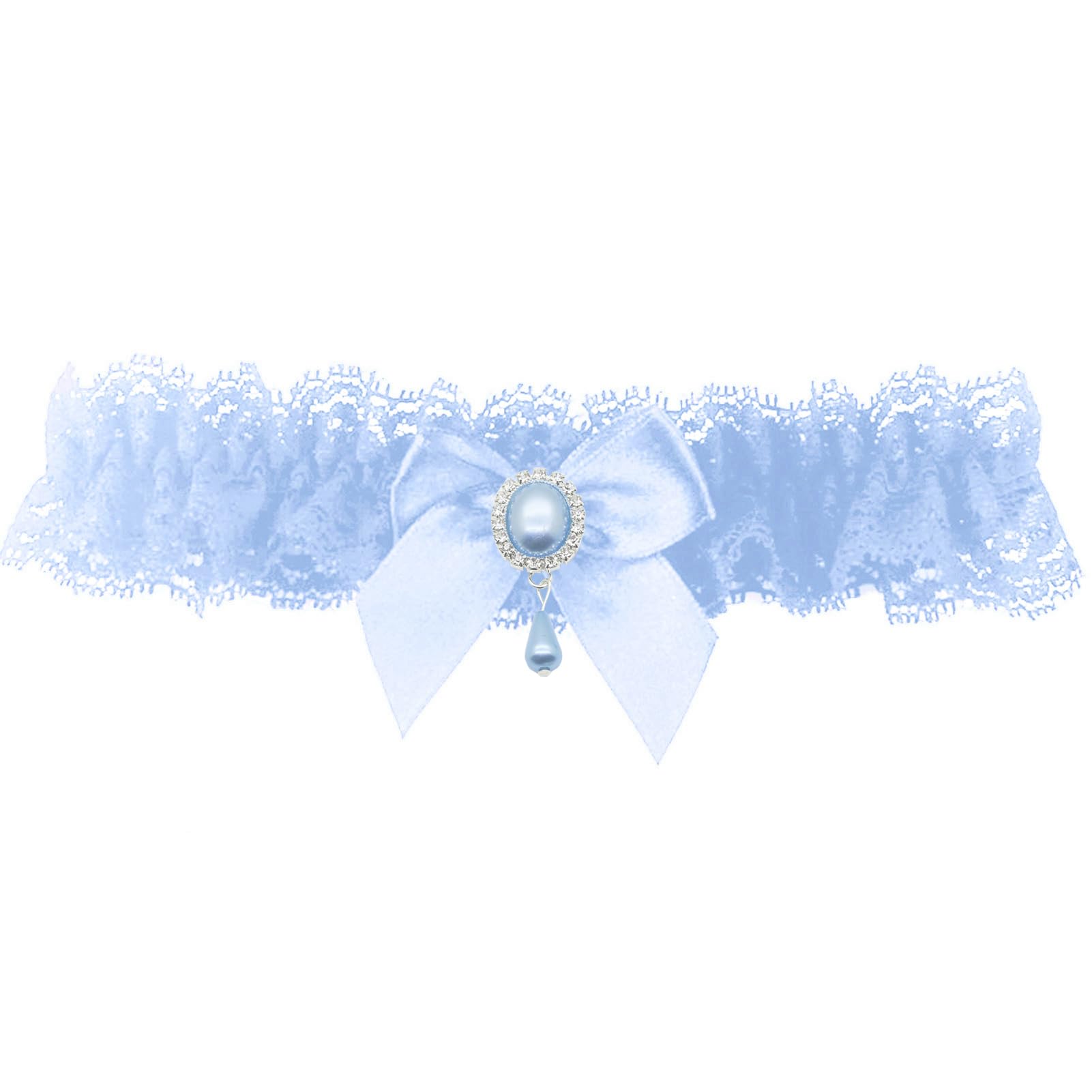 Ealafee Women's #1-Blue/Plus Size Option Something Blue Garter Sexy Lace Wedding Garters For Bride Party Prom Garter Set 2 Pcs, One Size