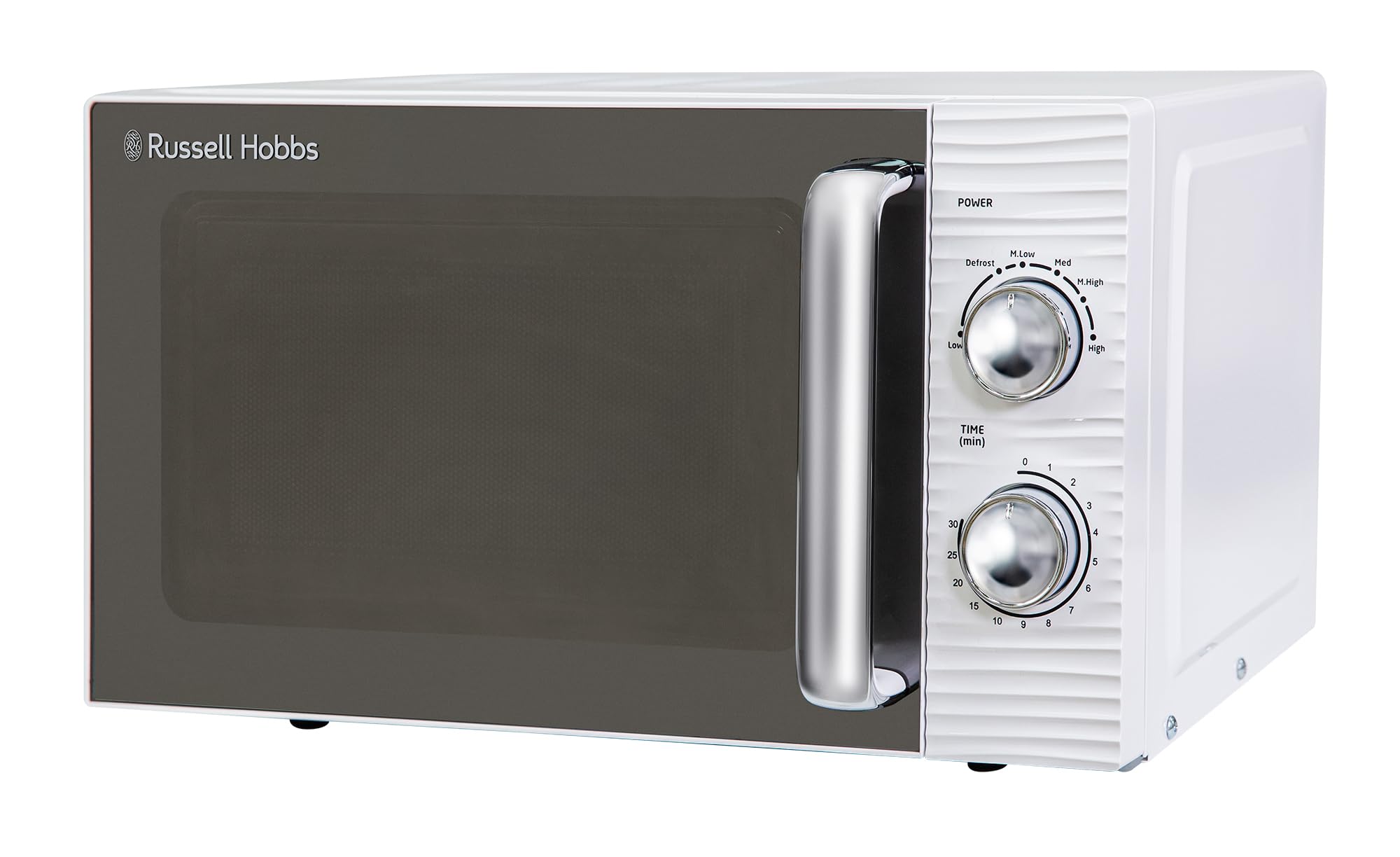 Ręczny piec mikrofalowy Russell Hobbs RHM1731 Inspire 17 l i 700 W, biały, z 5 poziomami mocy, timerem, funkcją rozmrażania, łatwy do czyszczenia.
