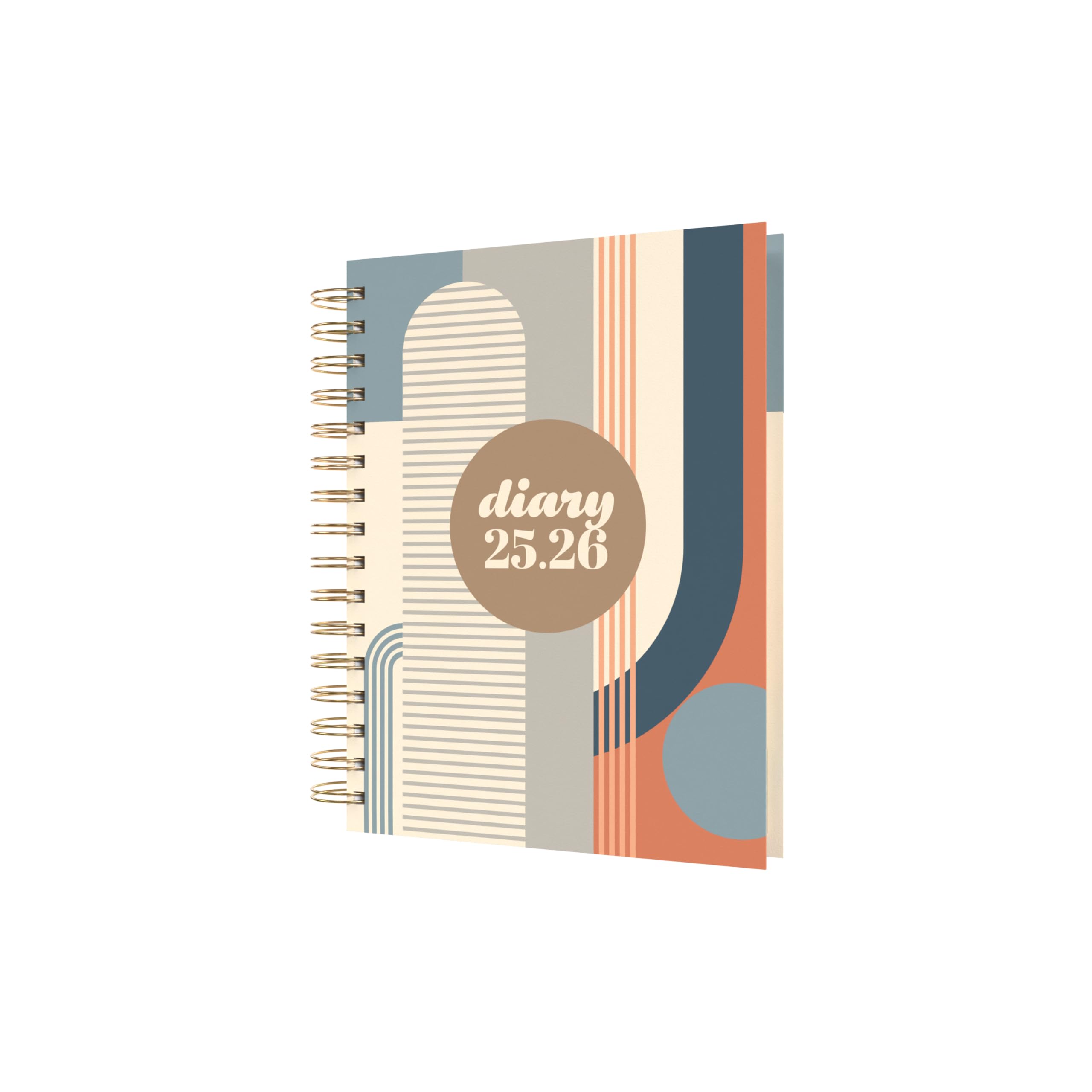 Collins 'Scandi' 14 Month Planner, July 2025-August 2026 - E-PW51M.GEBL-2526 - Day-to-Page Diary, A5 Hard Cover, Geo Blue