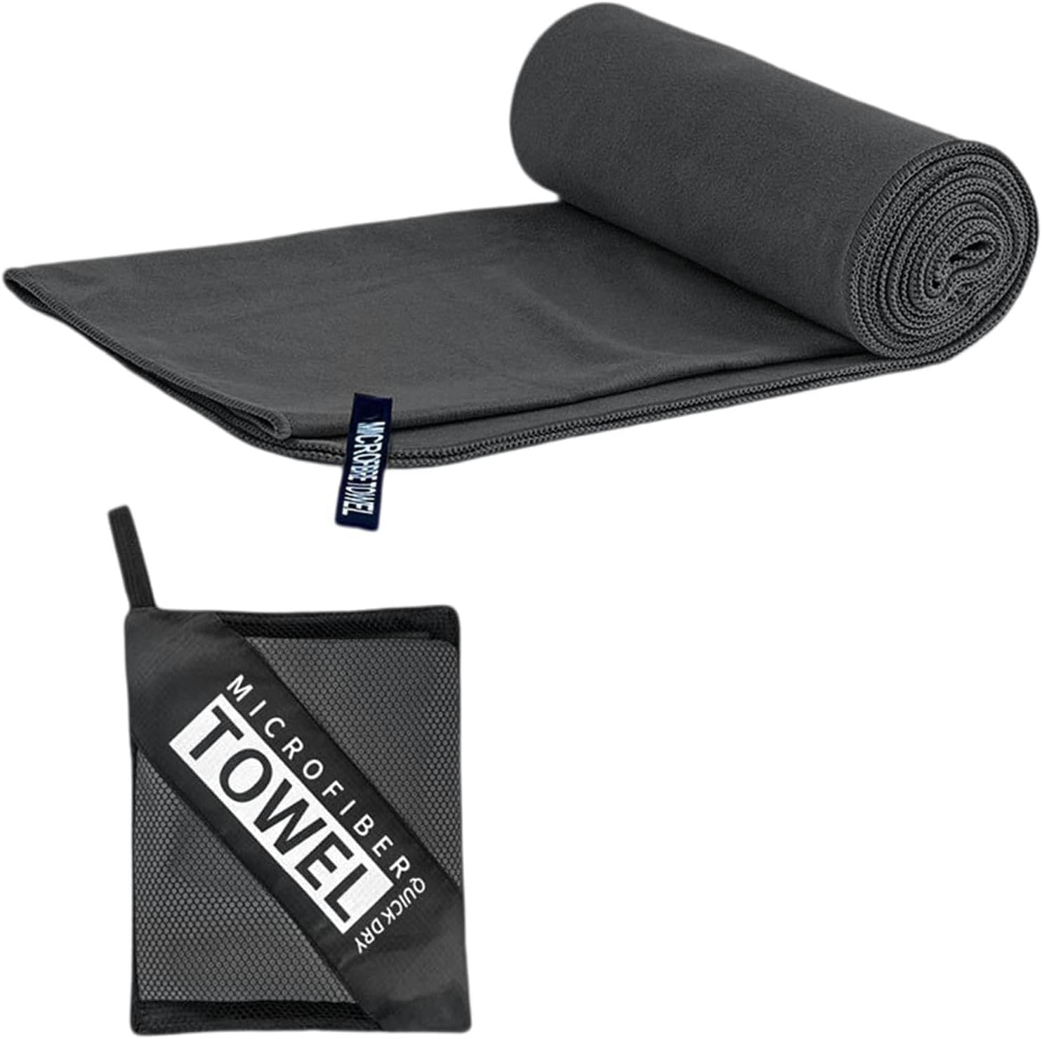 LushOrchidVale Microfibre Towel - Quick dry Lightweight Absorbent Travel Towel ，Beach Towel Perfect for Sports Beach Gym Swimming，Cycling,Yoga, Camping ，Hiking (Dark Gray, 50x120cm)