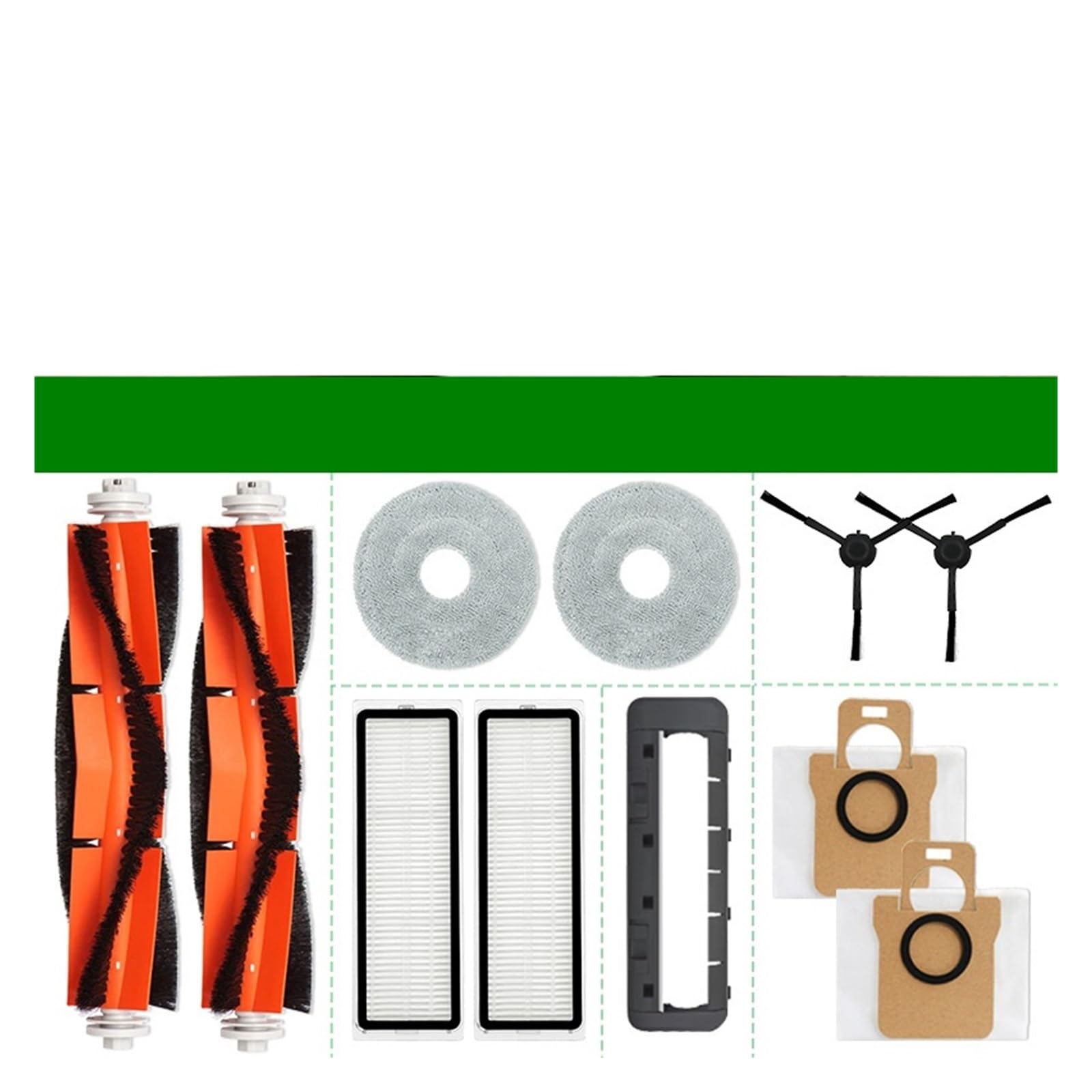 YYMYLXYM Compatible with Xiaomi Robot Vacuum S20 / X20 + / X20 Plus Parts Accessories Main Side Brush Hepa Filter Mop Cloth Dust Bag Replacement(Light Yellow)