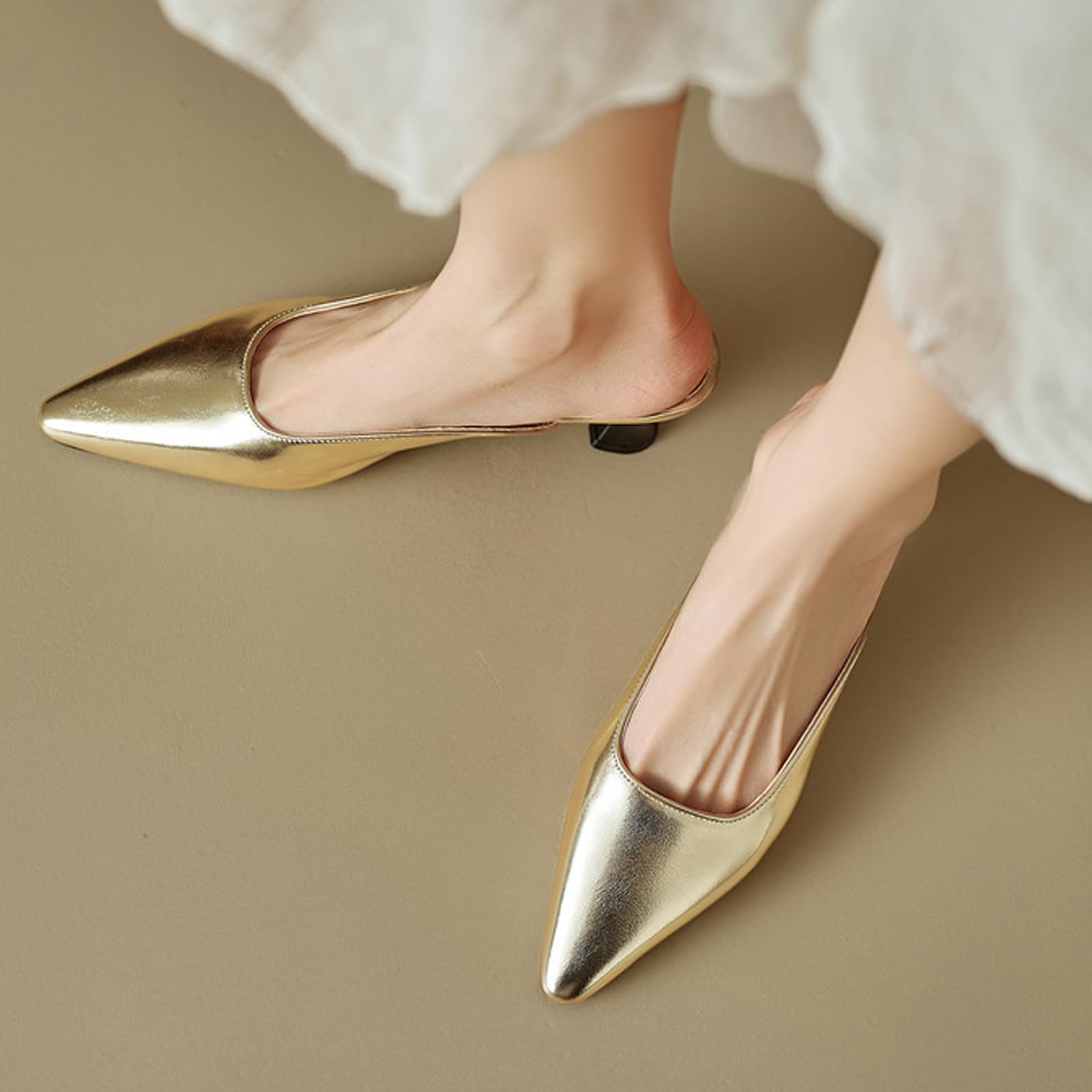 Scarpe Casual Donna Sabot Punta Stretta Tacco Décolleté | Perfetto Per Uso Quotidiano Appuntamenti E Feste, Altezza Comoda Uso Prolungato, Stile Minimalista Sfilato