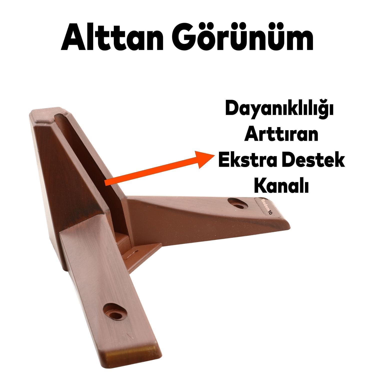 Badem10 20'li Set Sedir Lüks Mobilya Koltuk Kanepe Tv Ünitesi Destek Ayağı 12 cm Ahşap Desenli Ayakları