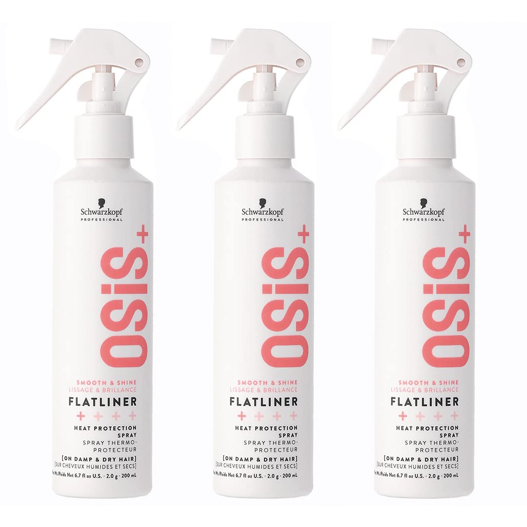 Schwarzkopf Professional - OSIS+ Lot de 3 Flatliner 200ml Spray Thermo-Protecteur Cheveux