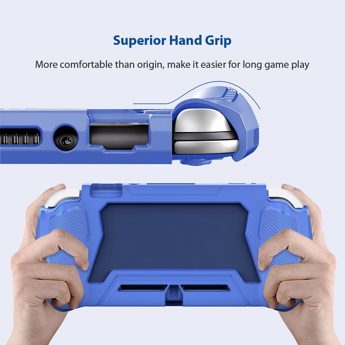 FIWWAT Switch Lite Coque de Protection pour Nintendo Switch Lite, Compatible avec Nintendo Switch Lite avec Protecteur d'écran PC intégré, Coque avec 2 Capuchons pour Les Pouces, Bleu