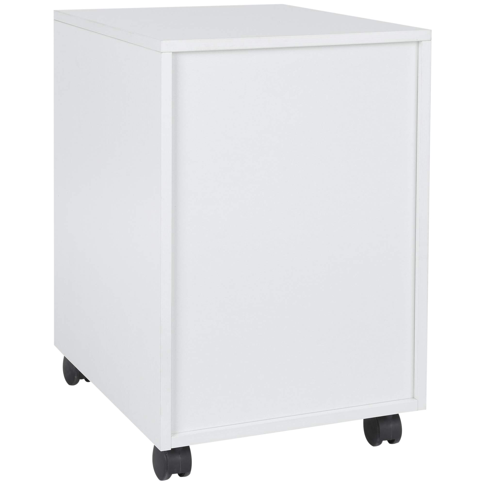 HOMCOM Cajonera de Oficina con Ruedas Mueble Archivador con 3 Cajones Cajonera para Escritorio Estudio 40x50x57,5 cm Blanco