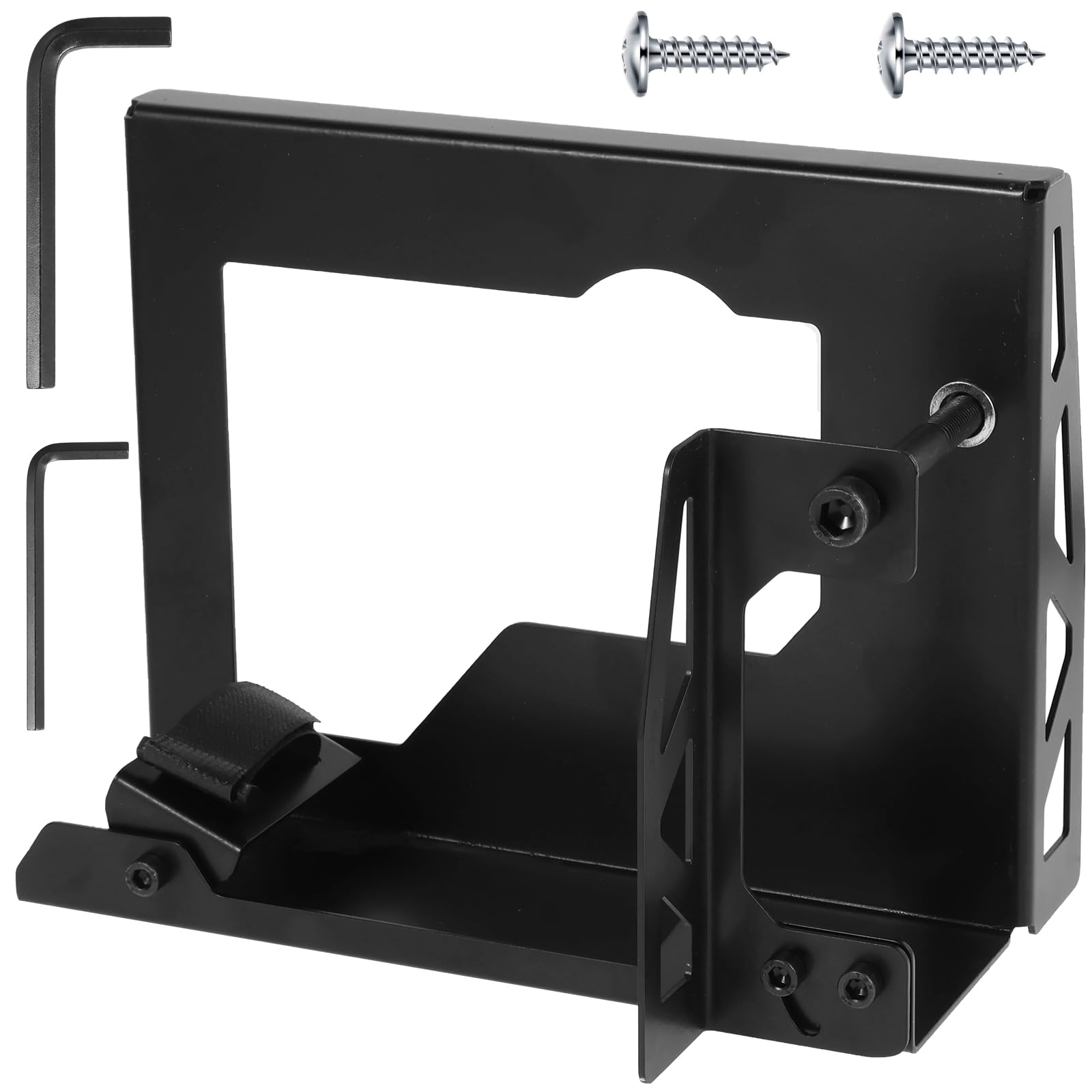 Soporte de acero para cepilladora eléctrica con 2 llaves ajustables y 2 tornillos de fijación, soporte portátil para la mayoría de cepilladoras eléctricas ZHAZHAMO (negro)