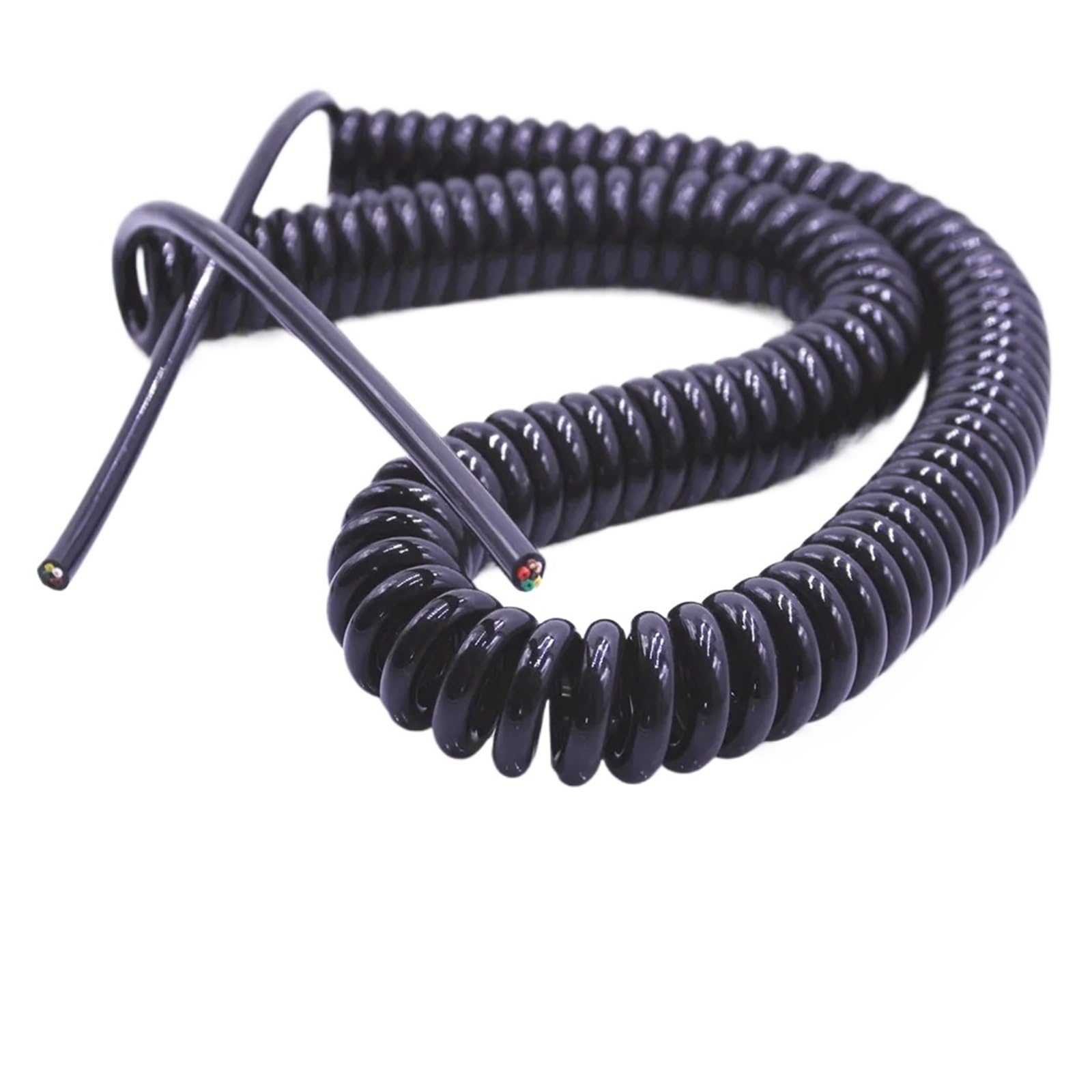 Spiralfederkabel, 4-adrig, 0,2 mm² Zugfestigkeit, zieht sich automatisch zurück(Stretch3.75m)