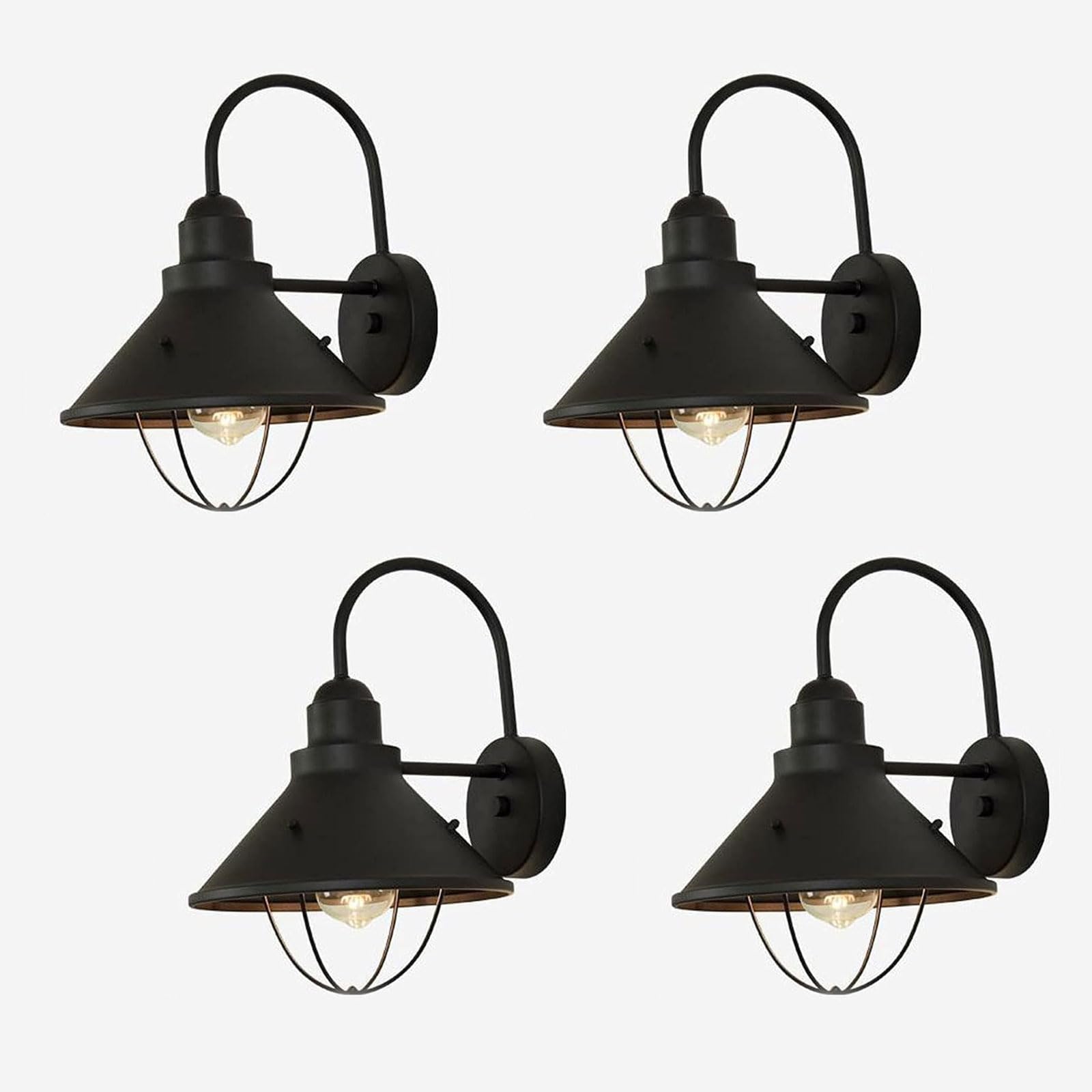 LED Wall Light, Wall Sconce Outdoor Lighting Black Barn Outdoor Porch Light Exterior Wall Mount Lamp for Balcony Courtyard Garden