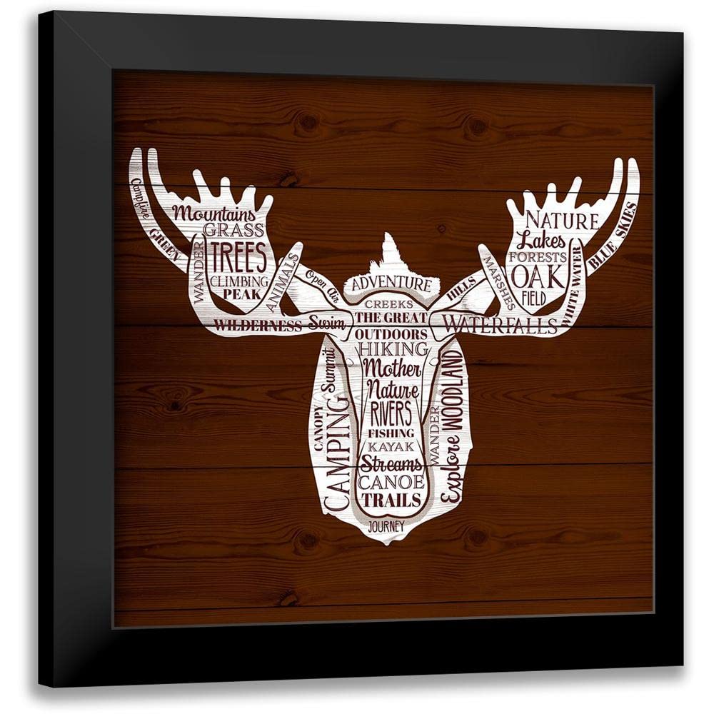 ArtDirect - SD Graphics Studio 15x15 Black Modern Framed Art Print Titled: Moose Of Nature