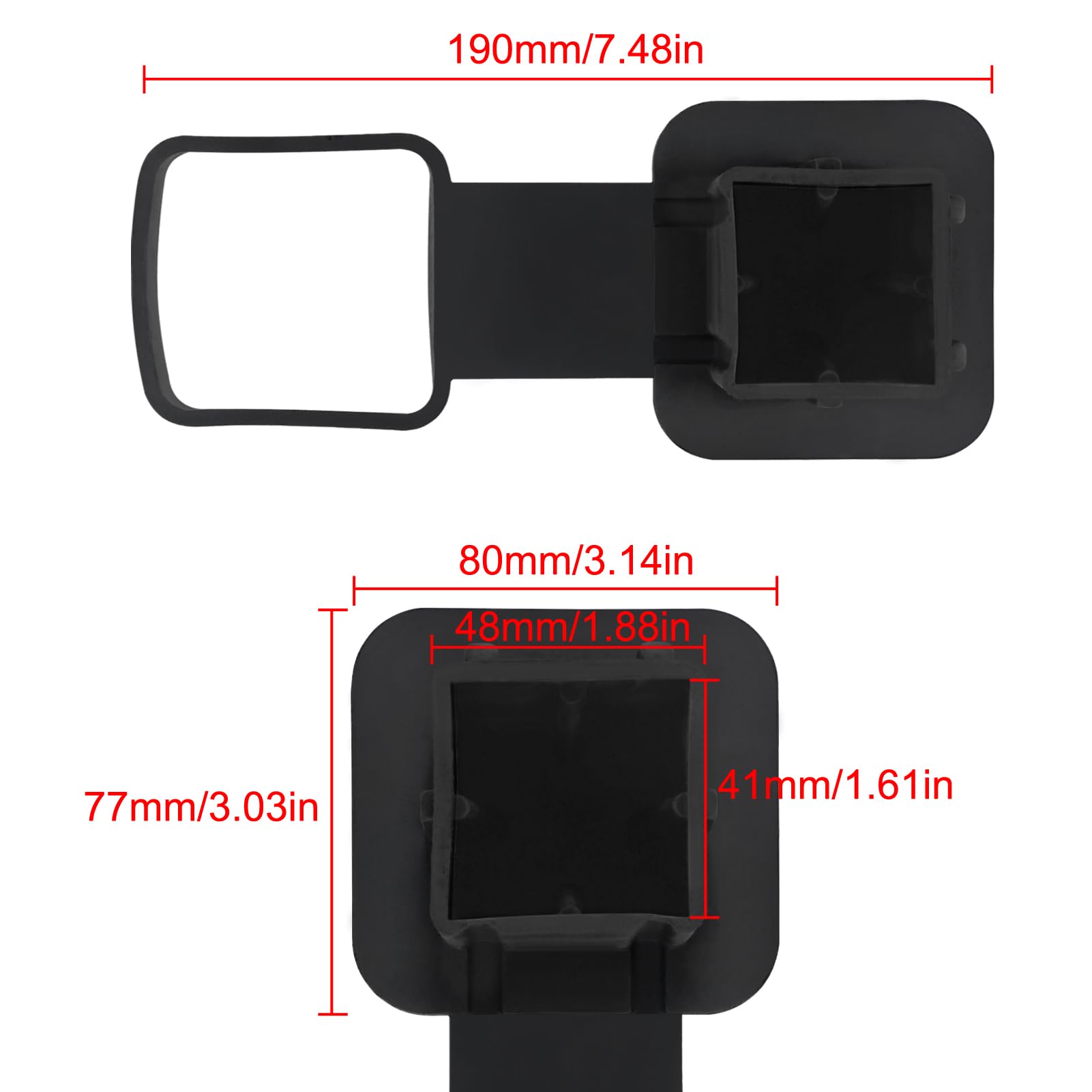 Snapklik.com : Dorhea Trailer Hitch Tube Cover 2 Rubber Hitch Tube ...