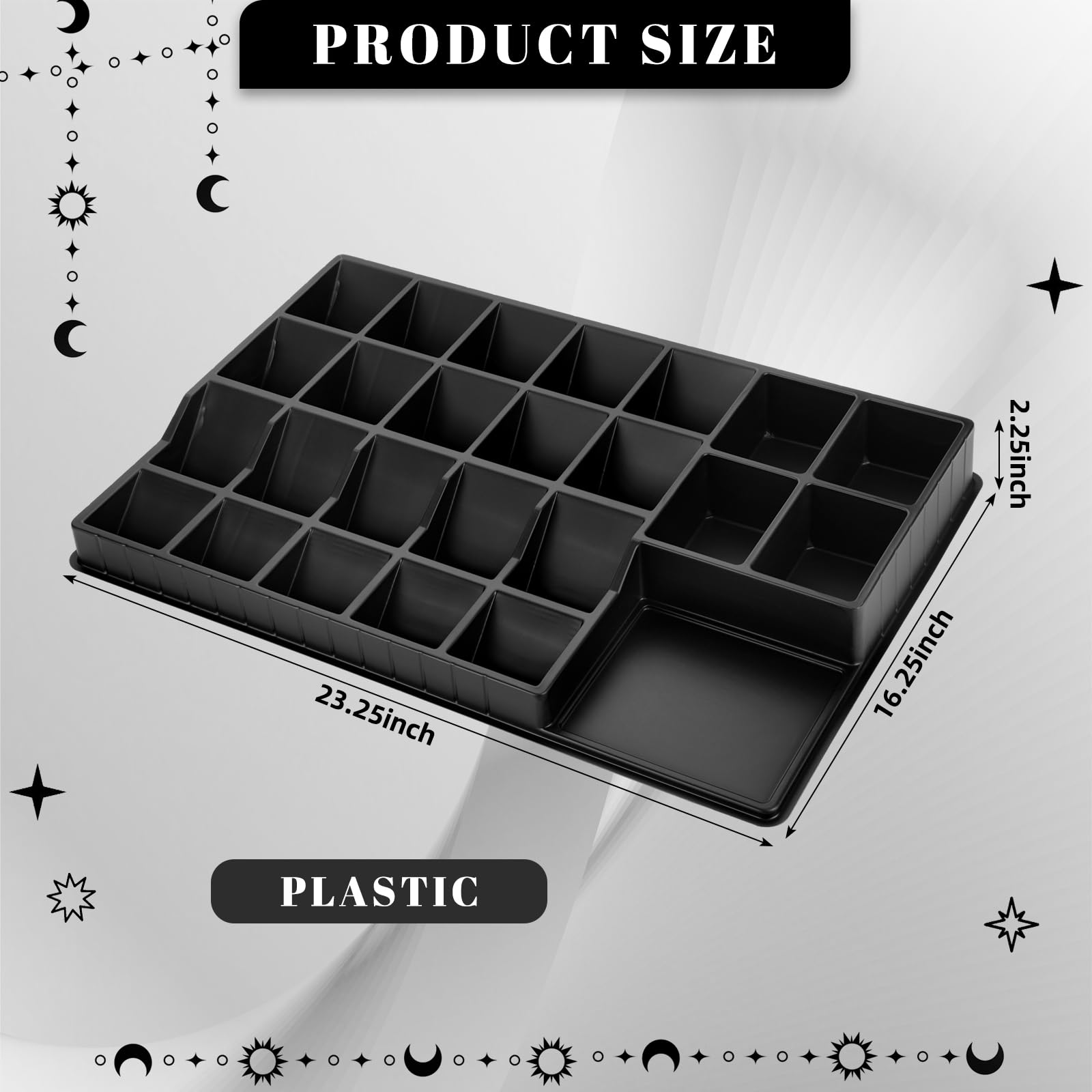 Geetery Confezione da 4 vassoi per ordinare carte da gioco, organizer per carte da gioco (58 x 38 cm, 24 slot)