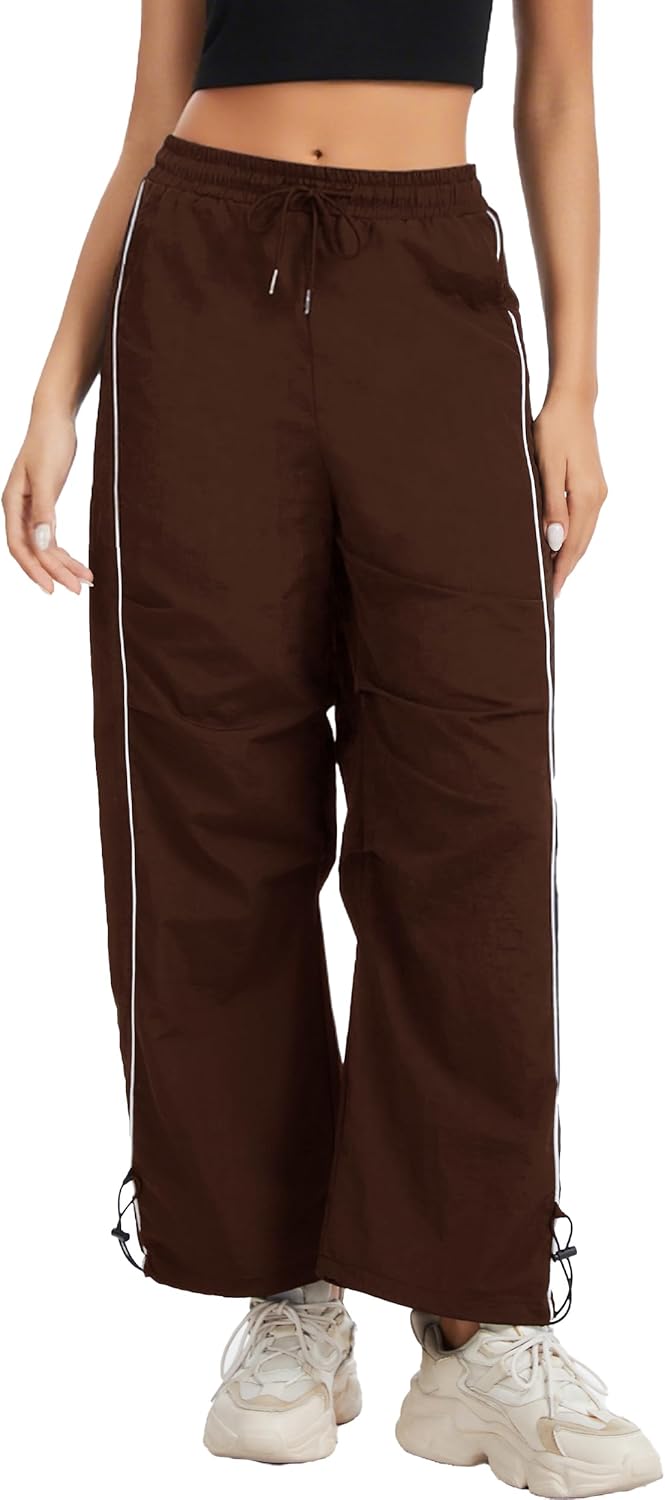 Kisswow Parachute Pants Woman Y2k Bottoms Elastic Waist Track Pants Streetwear Women Casual Cargo Joggers for Women - Image 2