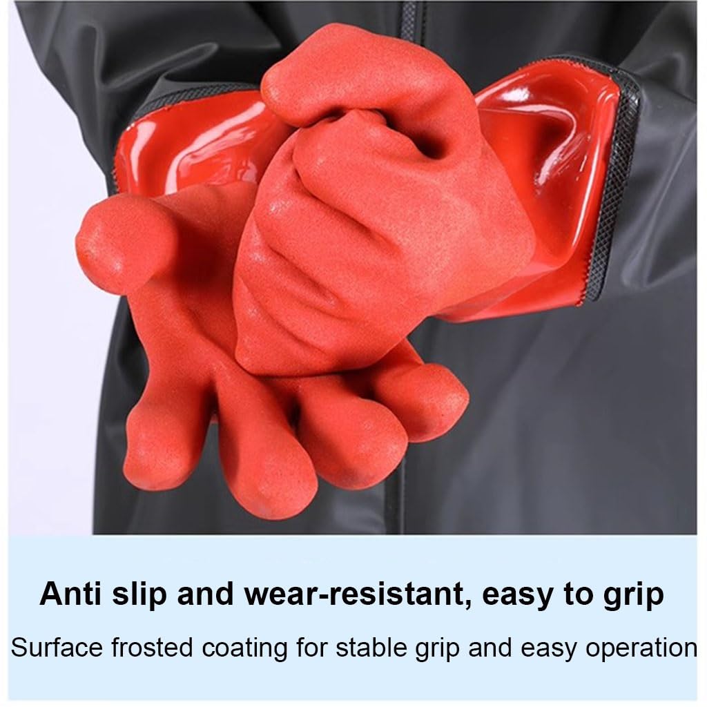 Guantes de Pesca Guantes de Pesca de 64 cm de Largo, Impermeables, Resistentes al Aceite, Antideslizantes y Resistentes al Desgaste (Color : Green, Size : 5pcs)