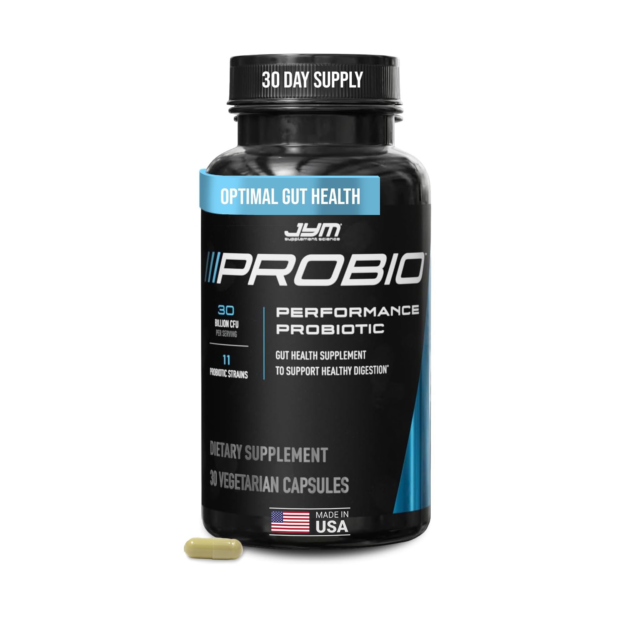 ProBio JYM Performance Probiotic, Heart, Gut, Immune Health, Athletic Recovery, and Body Composition for Men & Women, 30 Day Supply