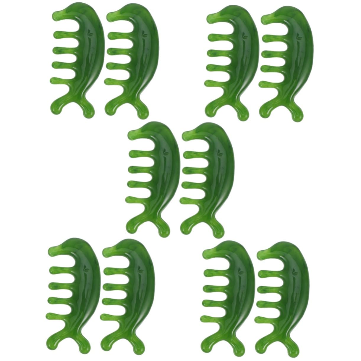 5 Set Pettine Per Massaggio Del Cuoio Capelluto Pettine Per Cuoio Capelluto in Pietra Di Pennello Del o Massaggio Per A Mano Green 2 Pezzi * 5