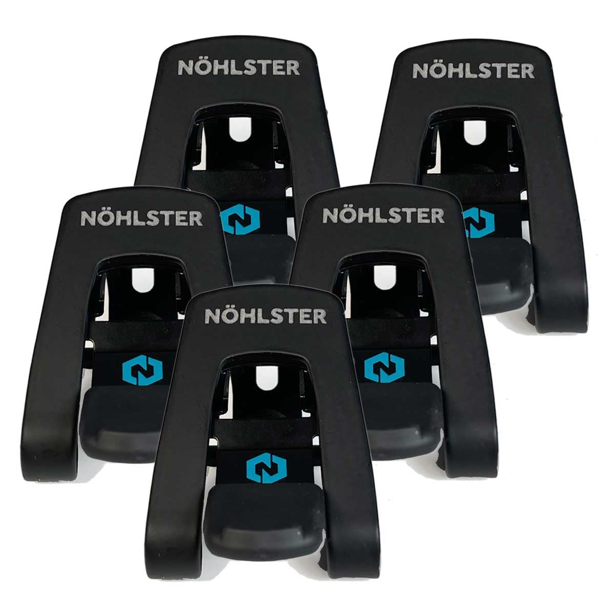 NÖHLSTER Locking Tool Clip for Cordless Drill, Impact Driver, Finish Nailer, Cordless Tools - No Holster Needed - Bit Holder Included, 5 Pack
