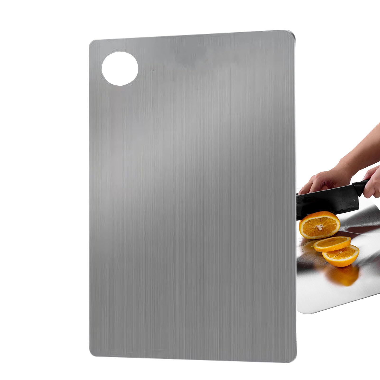 Stainless Steel Chopping Board - Double Sided Cutting Board for Kitchen, Butcher Block, Baking Board for Meat, Veggies, Fruits