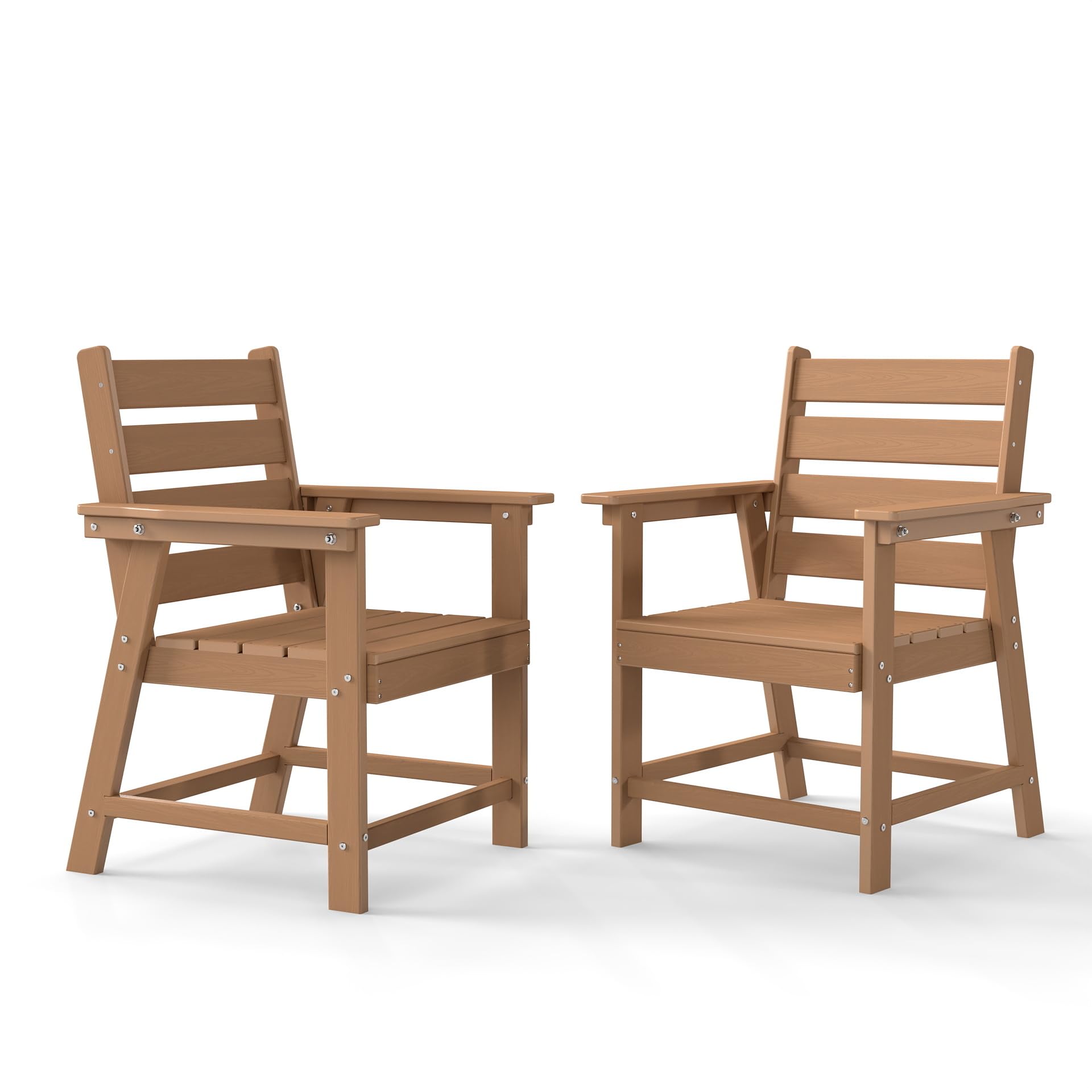 HDPE Dining Chair Set of 2, All-Weather Heavy Duty, Cedar